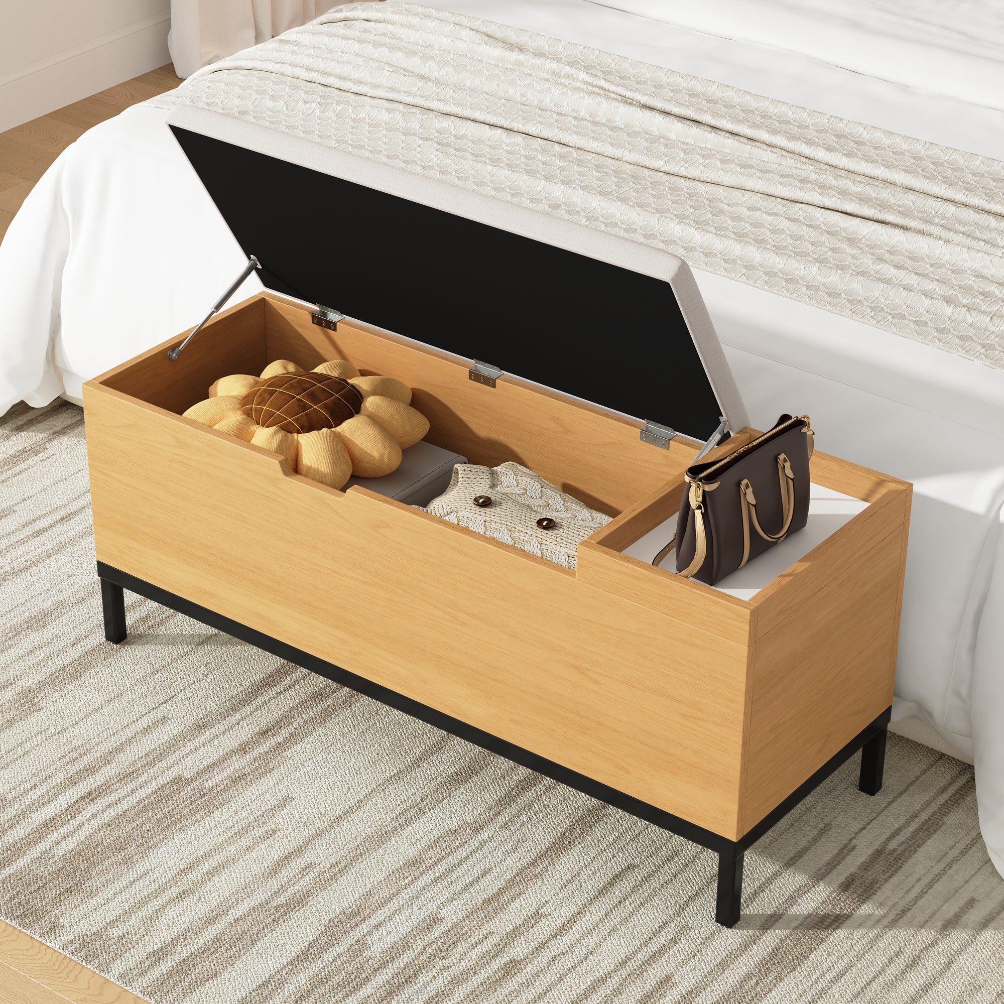 Logidon schoenenbank opbergbank naturel 115 x 40 x 49,5 cm