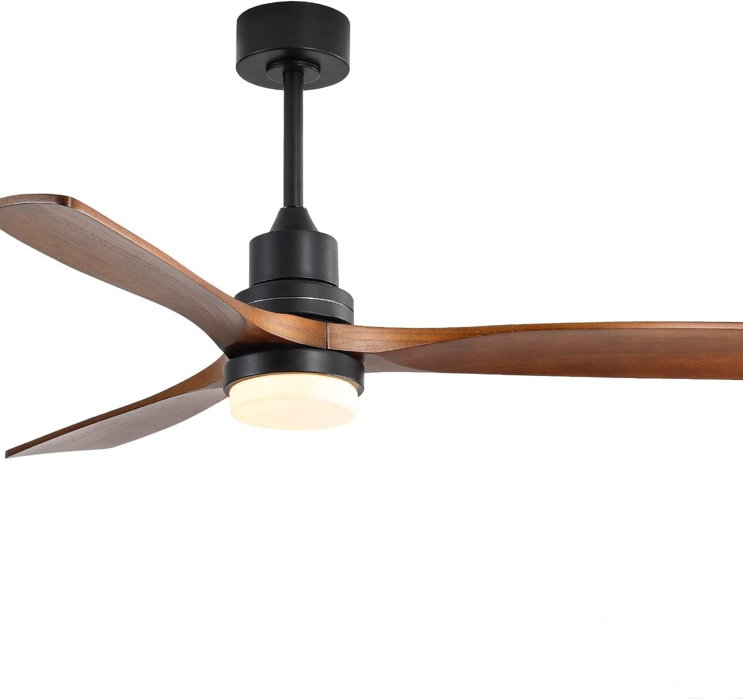 Logidon plafondventilator 52 inch met licht, 6 niveaus, DC-motor zwart
