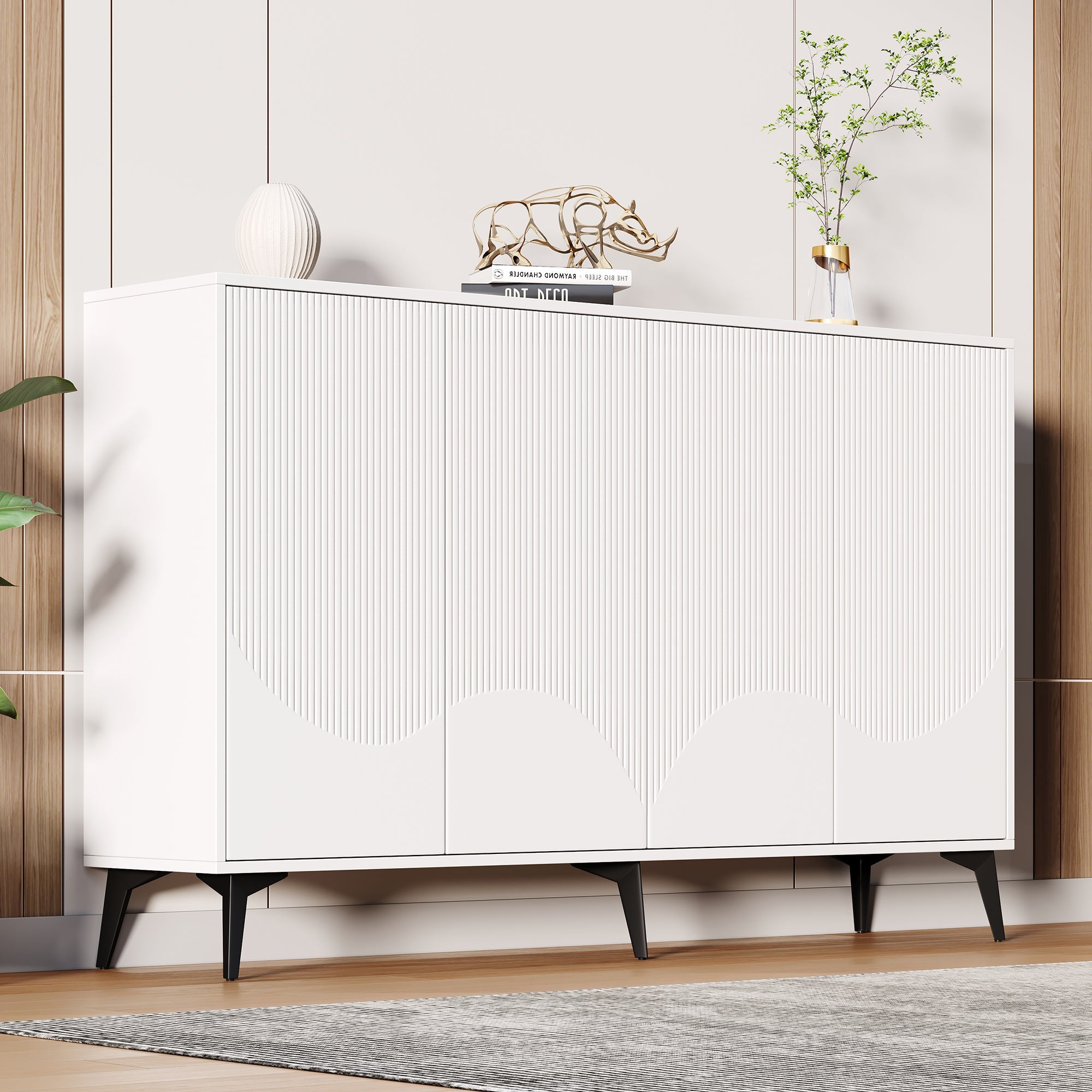 Logidon Wit Dressoir, 160 cm breed, verstelbare planken