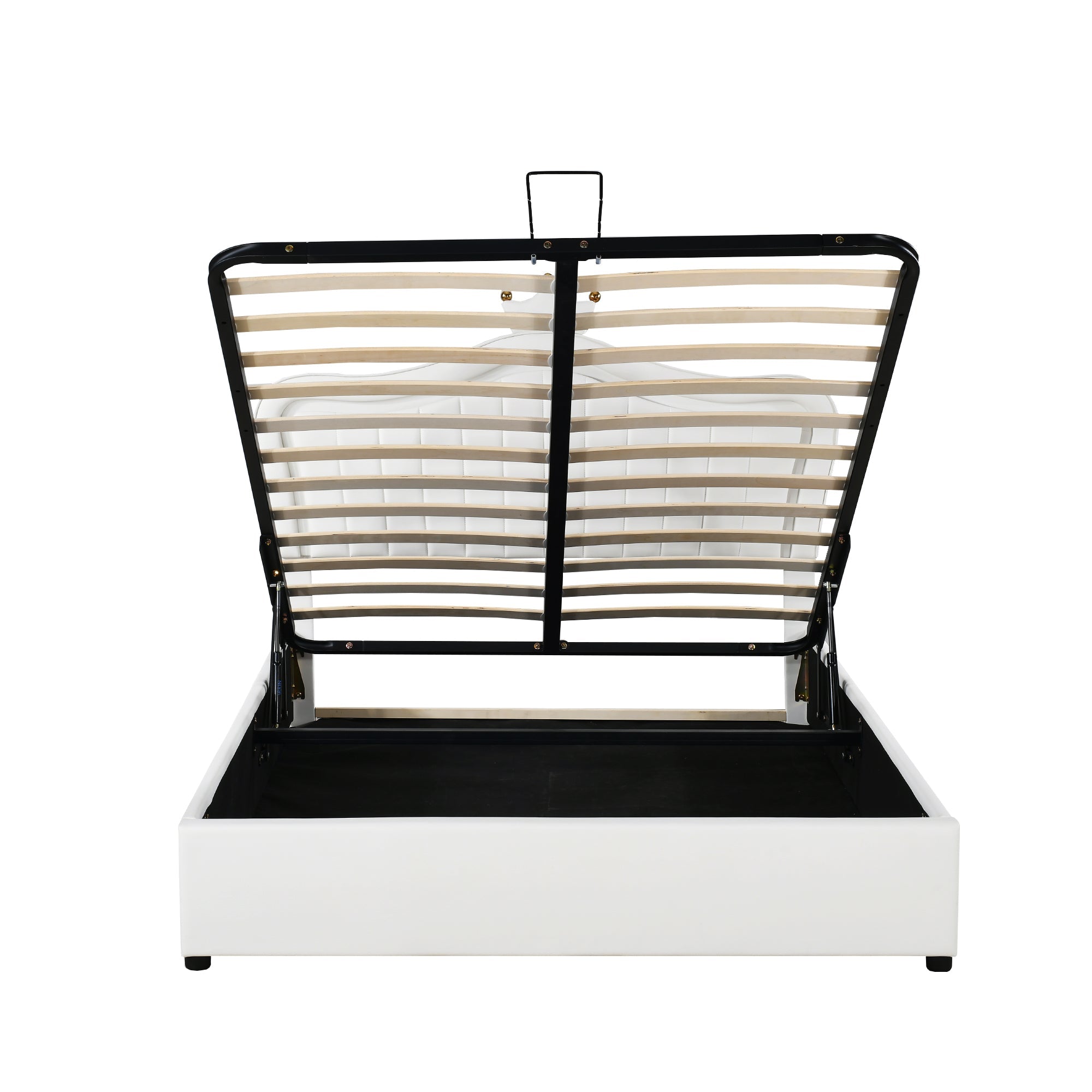 Logidon kinderbed 140 x 200 cm gestoffeerd bed met opbergruimte LED wit