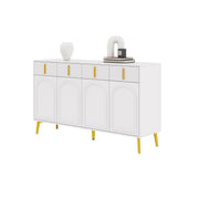 Logidon dressoir wit met gouden handgrepen en poten, 4 deuren