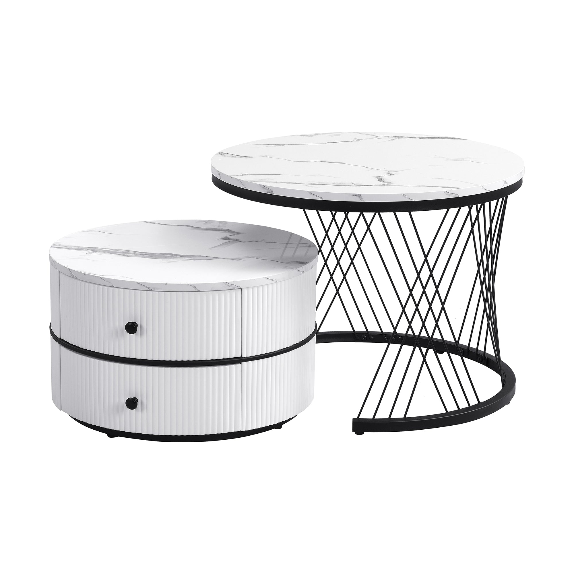 Logidon Elegant Nest salontafelset wit, 2-delig, 60x60/50x50