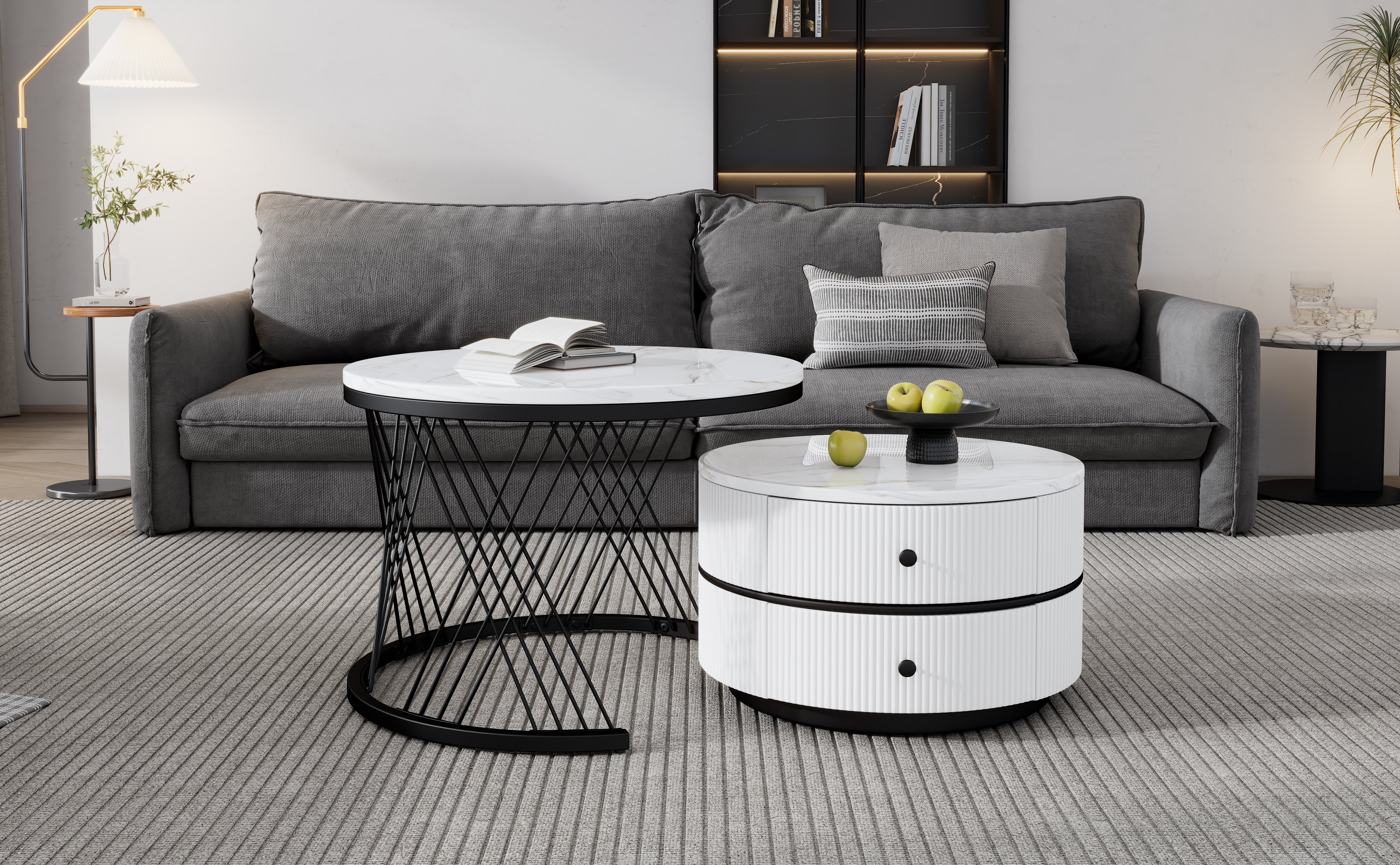 Logidon Elegant Nest salontafelset wit, 2-delig, 60x60/50x50