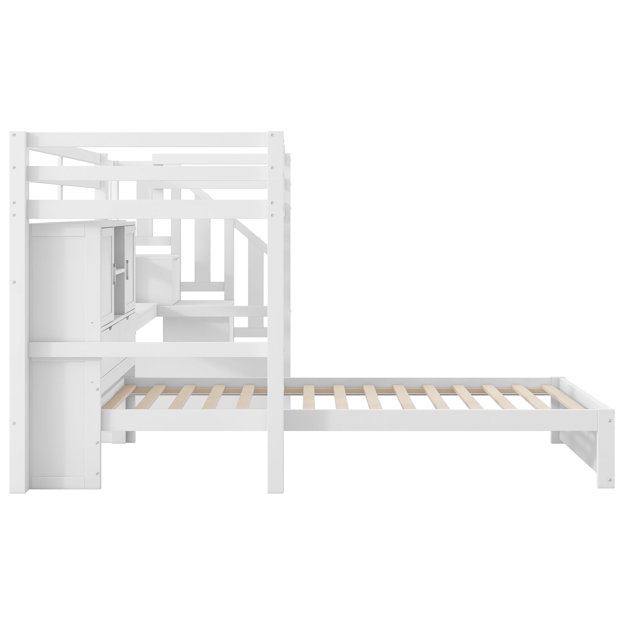 Logidon hoogslaper 90x200 cm met bureau en trap wit