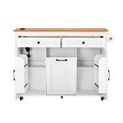 Logidon Keukeneiland op Wielen Wit Uitschuifbare Werkplek 120 cm