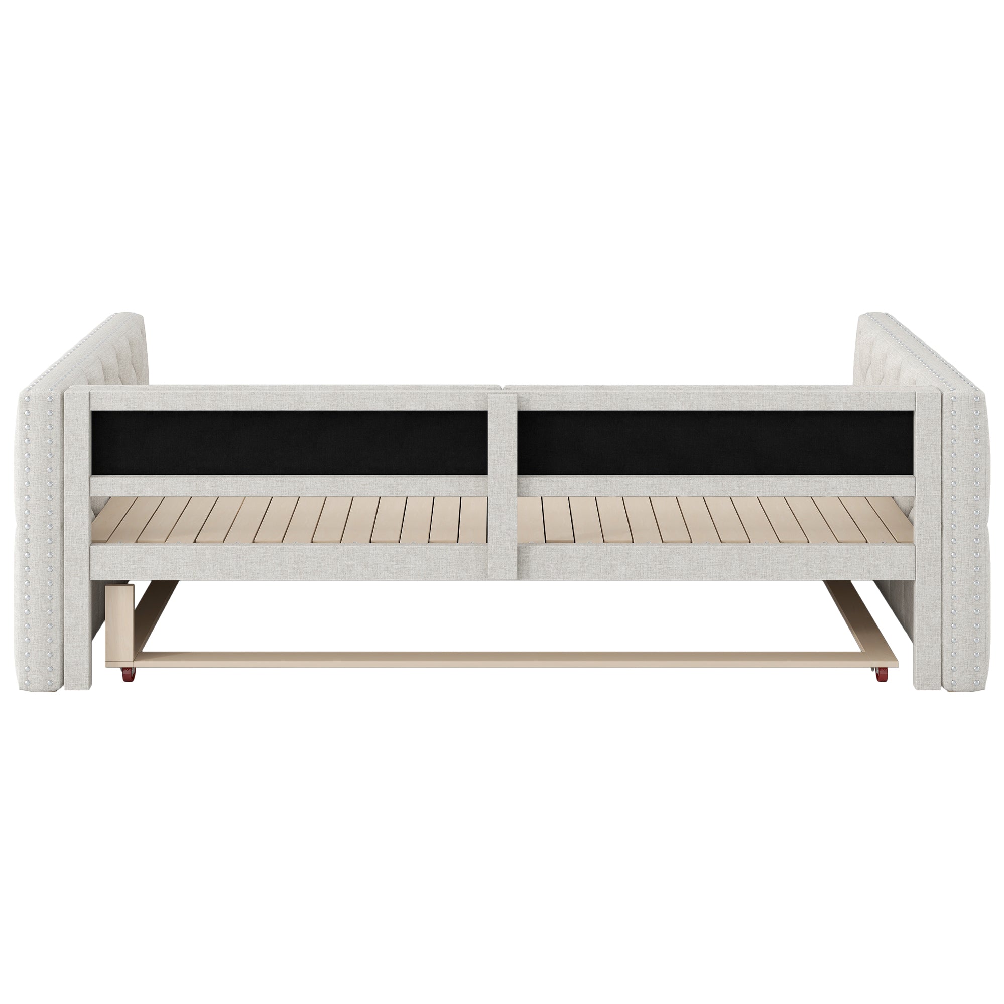 Logidon uitschuifbaar dagbed 90x200 tot 180x200 beige met LED