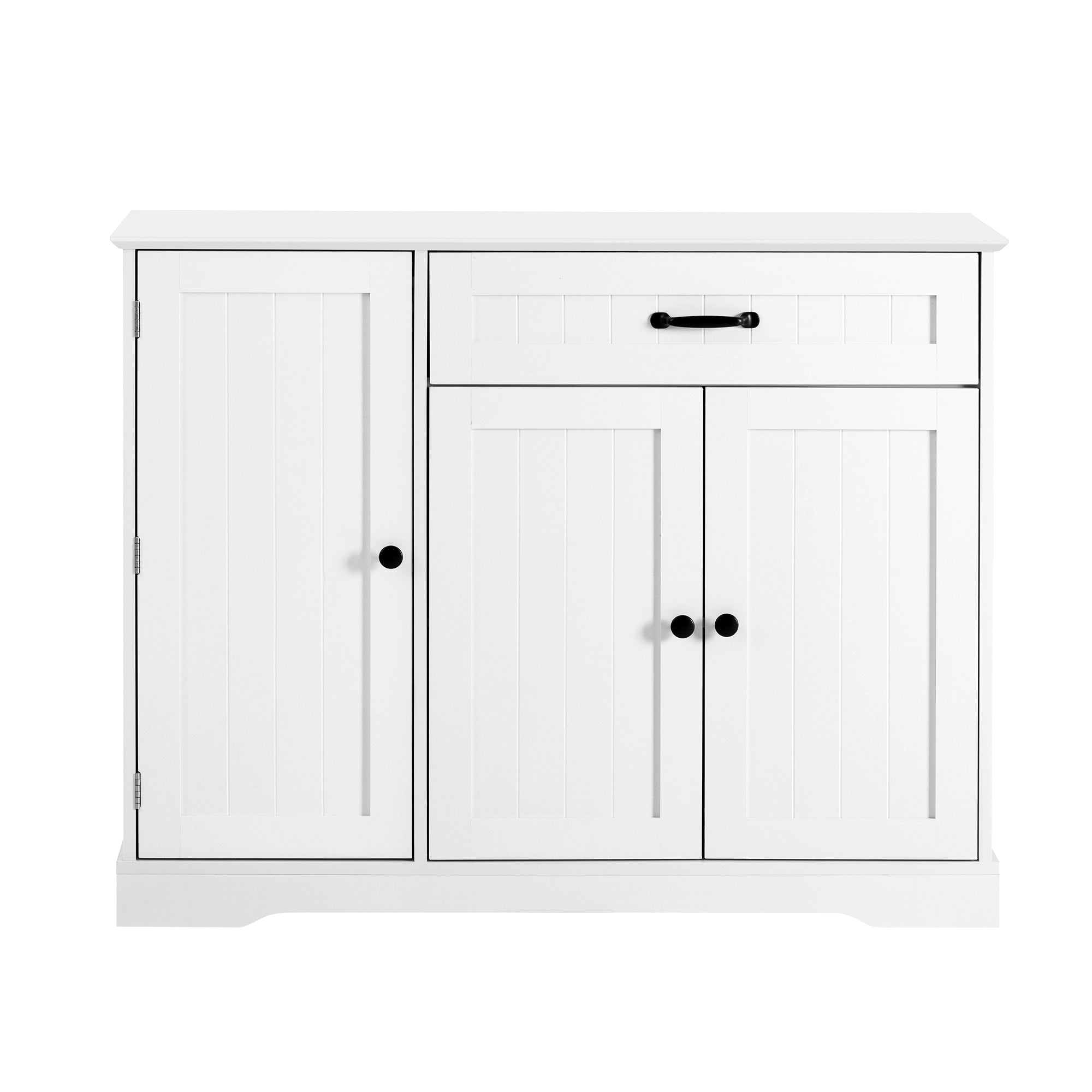 Logidon dressoir wit - 3 deuren, 1 lade, moderne buffetkast 107 cm