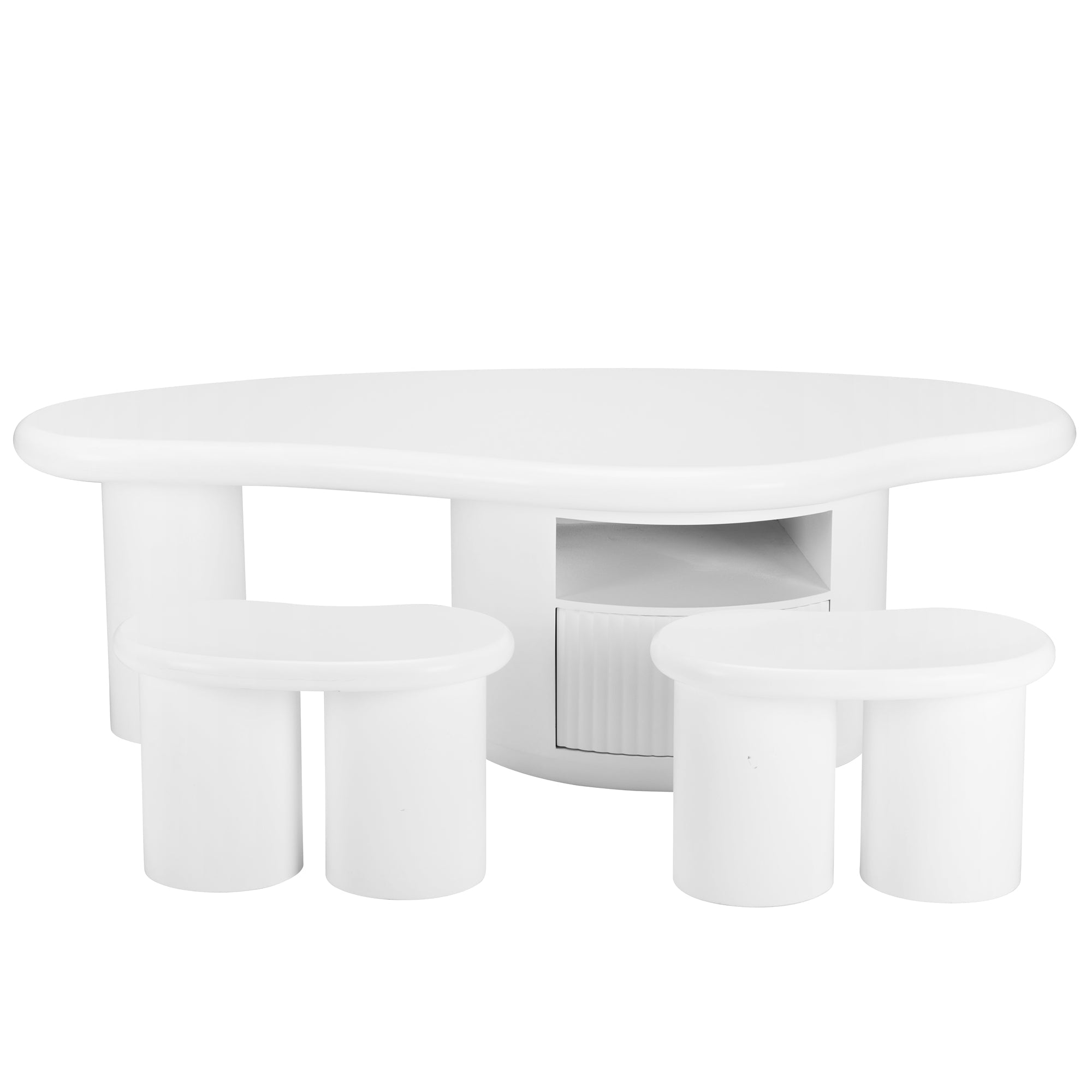 Logidon onregelmatige salontafel in wolkvorm 110x60cm wit