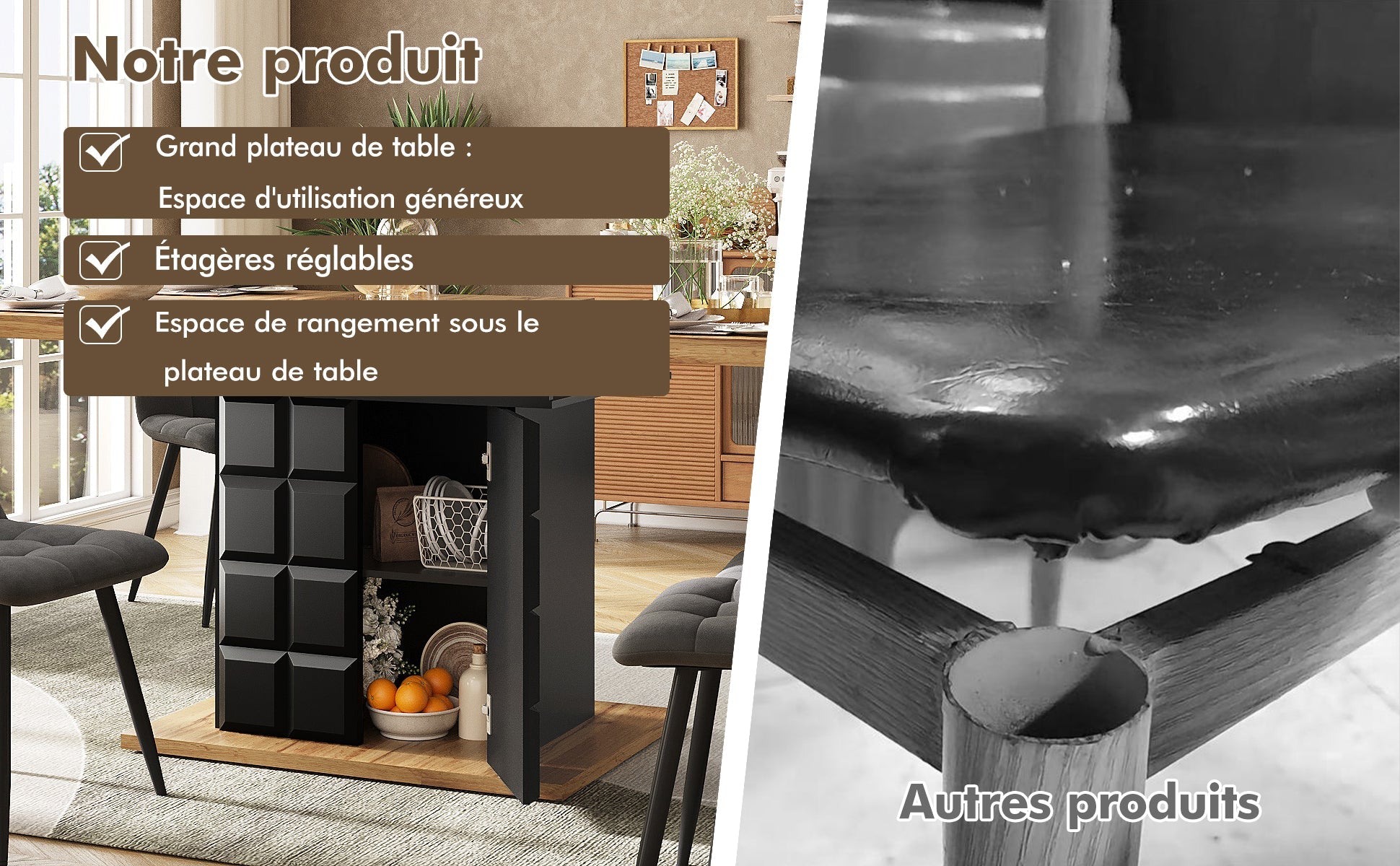 Logidon uitschuifbare eettafel 110-140 centimeter telescopisch naturel MDF