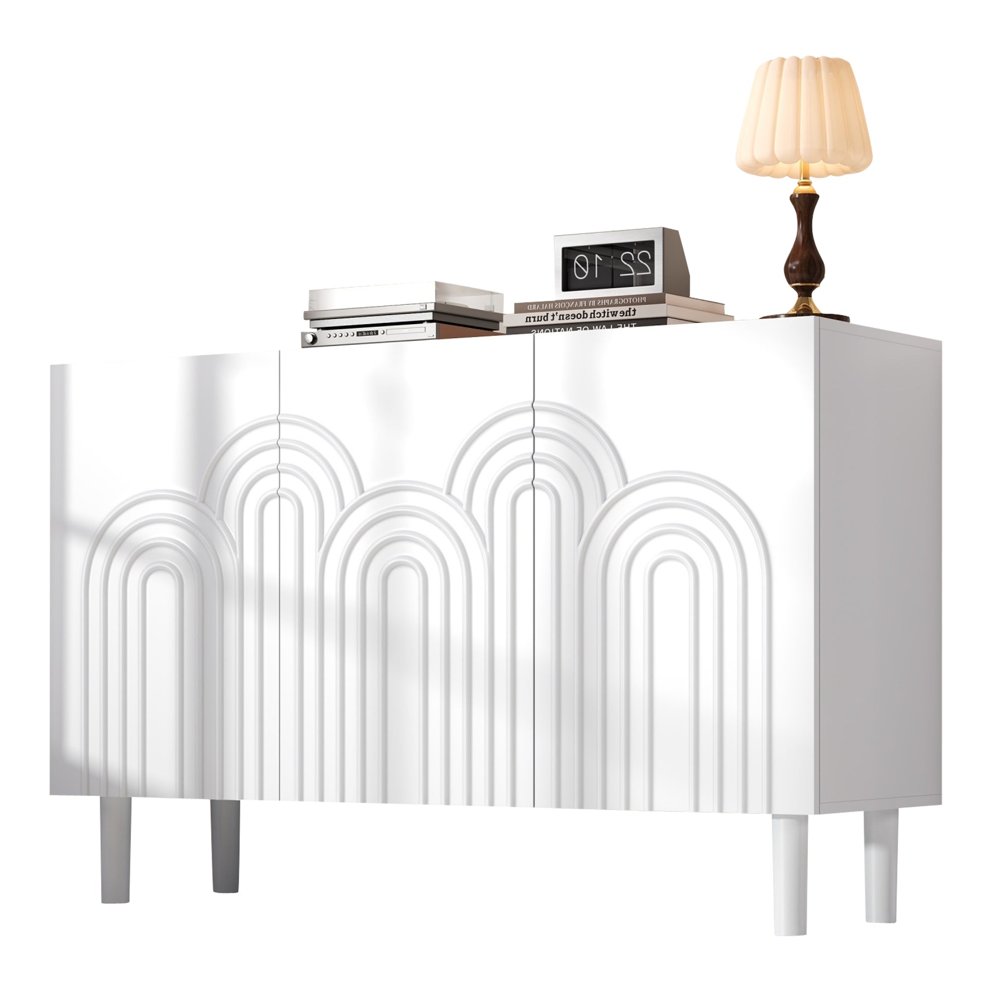 Logidon Dressoir 120x38,5x79 cm Wit MDF met 3 deuren