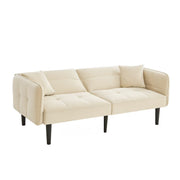 Logidon 2-in-1 slaapbank beige fluwelen hoes verstelbare tweezits