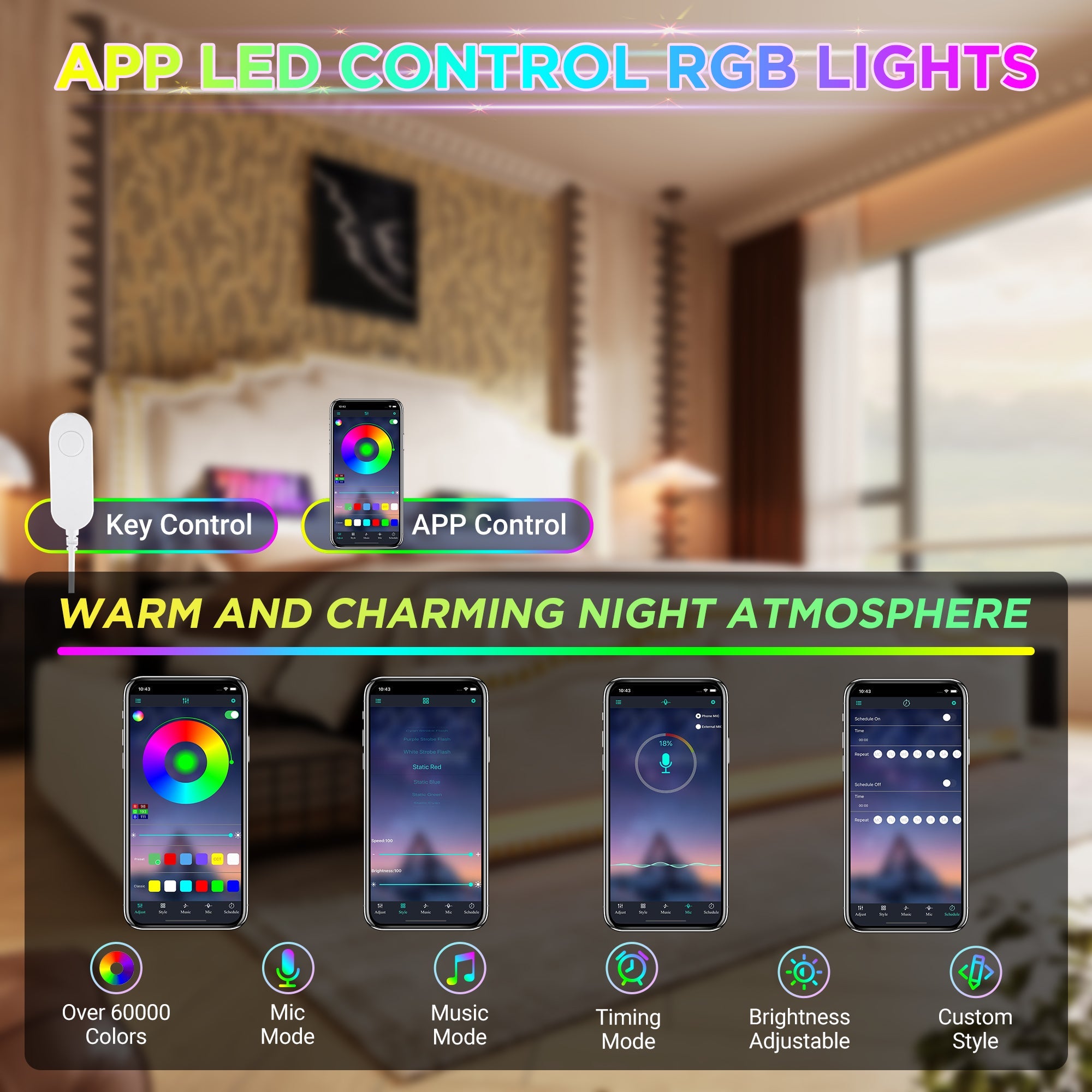 Logidon gestoffeerd bed 140x200 beige LED USB C 4 lades met matras