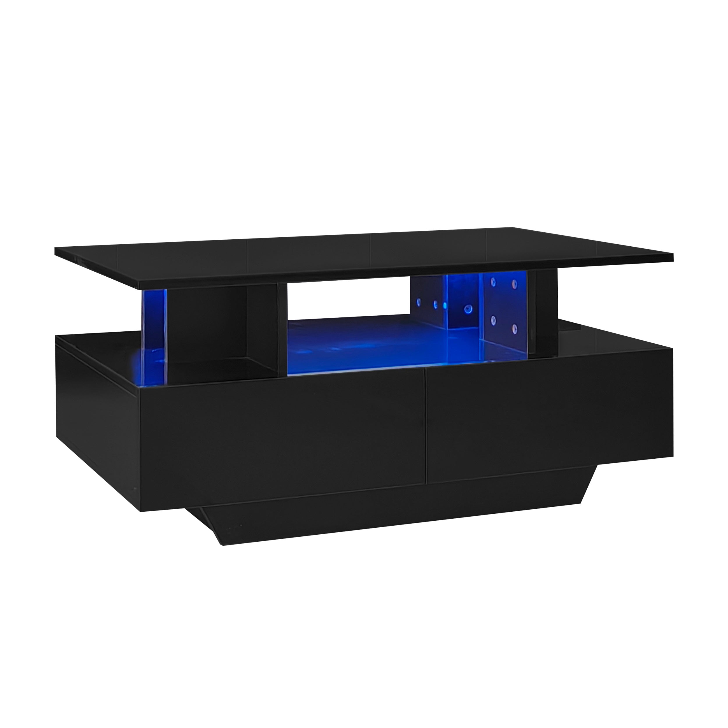 Logidon LED-verlichting salontafel met 2 lades 90x55x41 cm