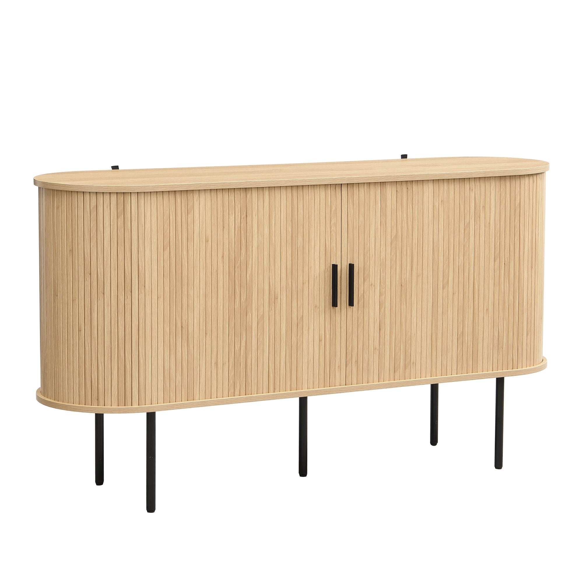 Logidon Modern MDF dressoir met rolluikdeuren en aluminium handgrepen