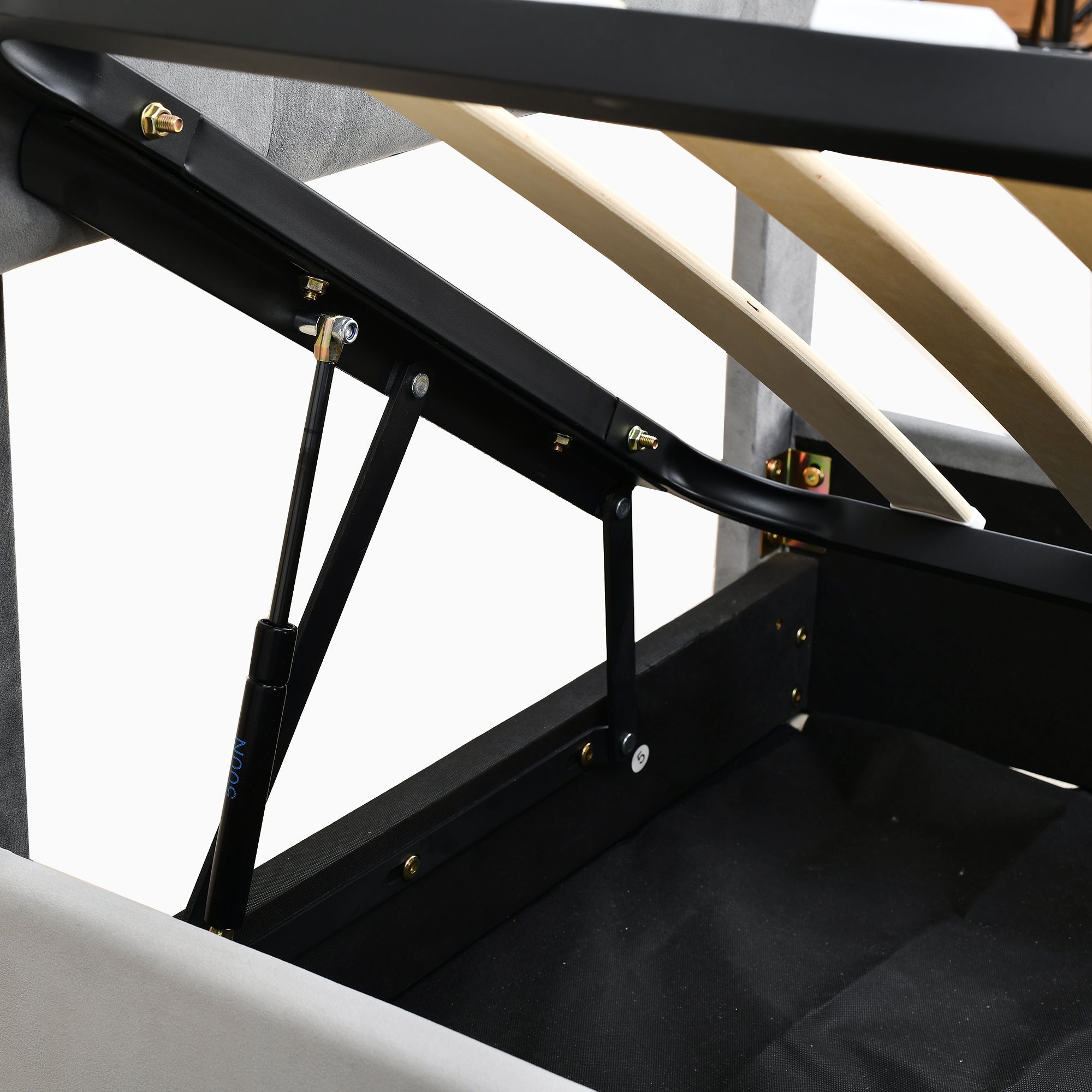 Logidon gestoffeerd bed 180x200 cm grijs hydraulische opbergruimte