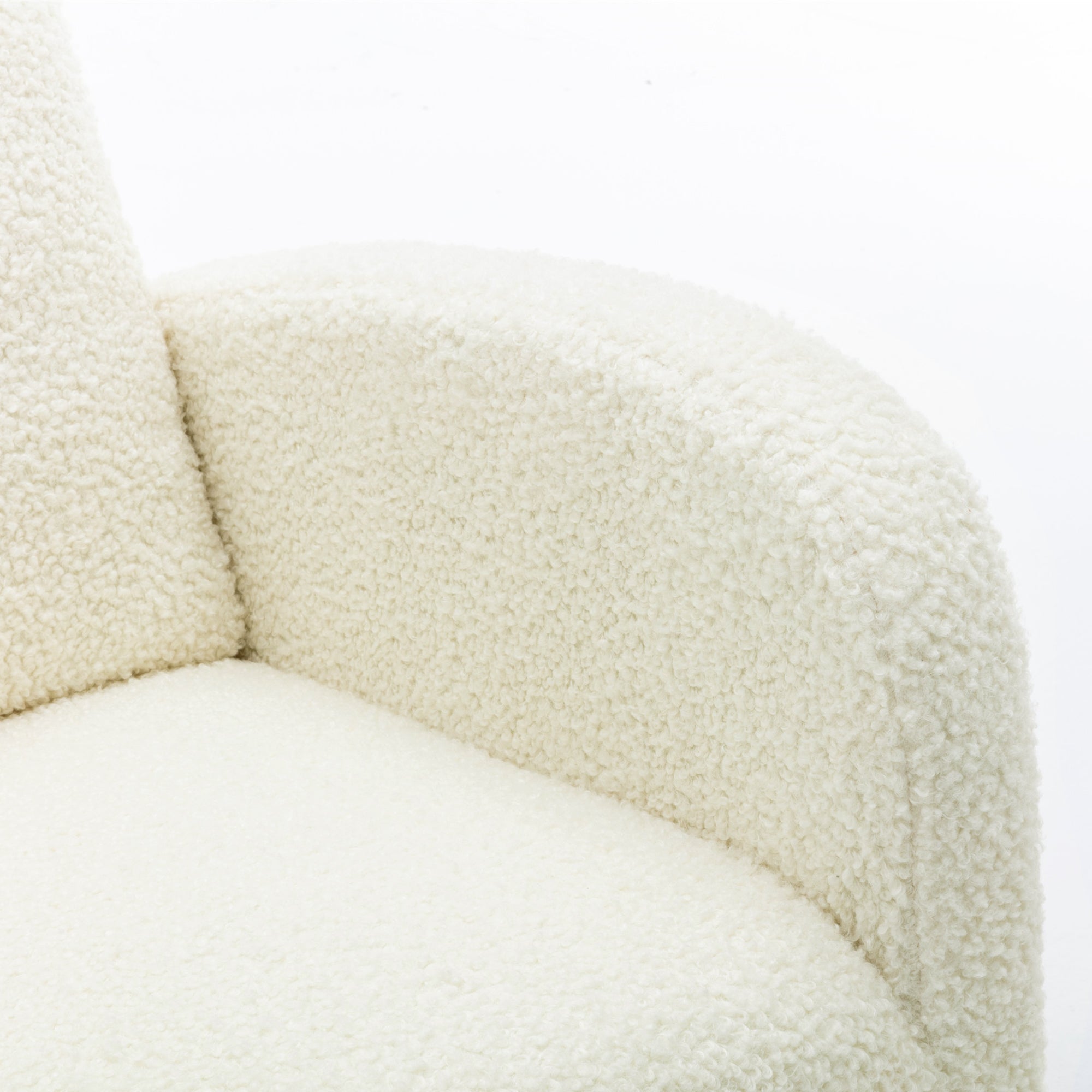 Logidon Fluwelen Witte Schommelstoel Mid Century Modern Gestoffeerd
