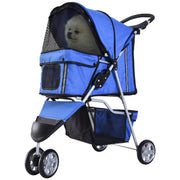 Logidon hondenbuggy blauw, gemakkelijk opvouwbaar tot 10 kg, ideaal voor uitstapjes