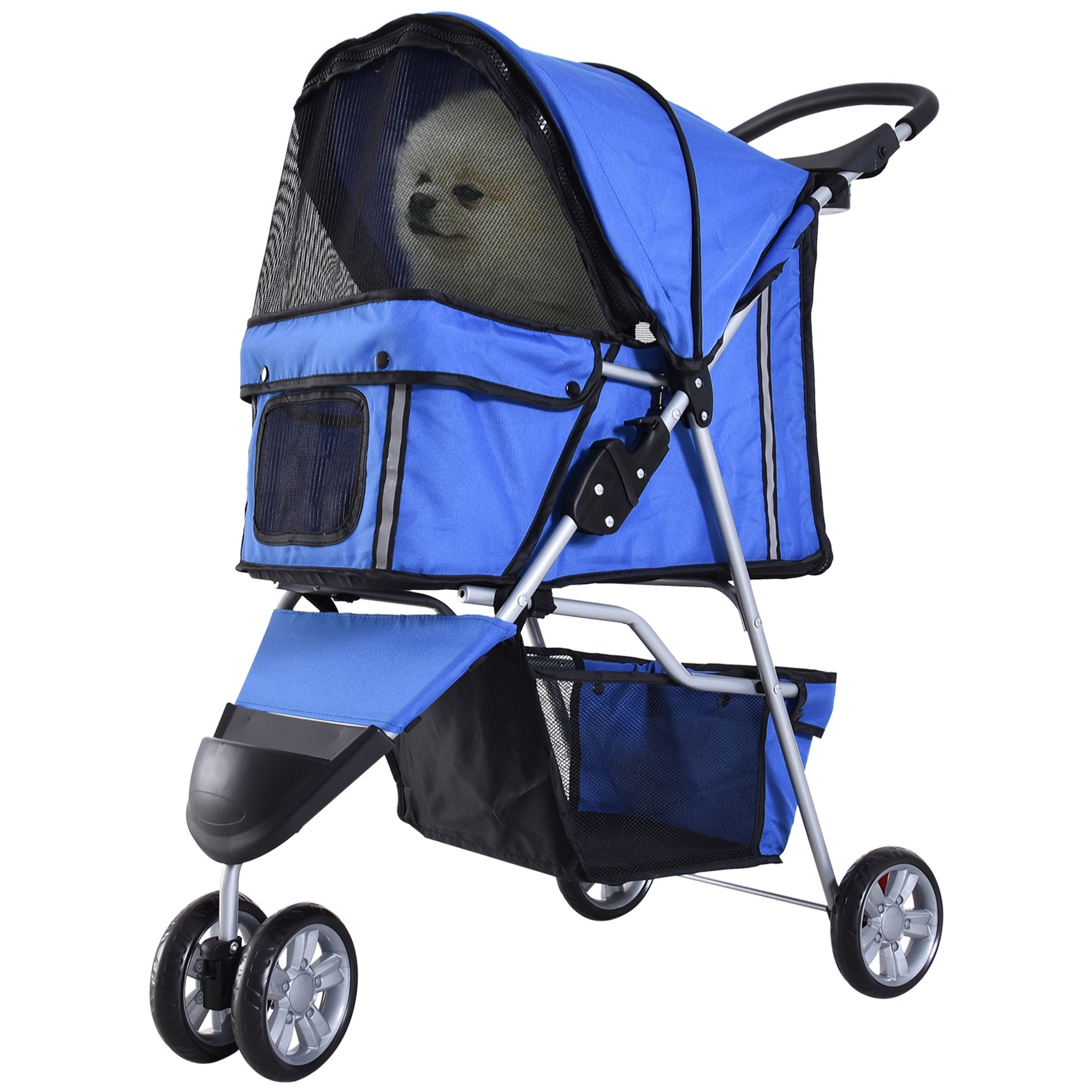 Logidon hondenbuggy blauw, gemakkelijk opvouwbaar tot 10 kg, ideaal voor uitstapjes