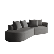 Logidon Chenille Hoekbank Grijs Fluweel XXL Modern 4-zits design