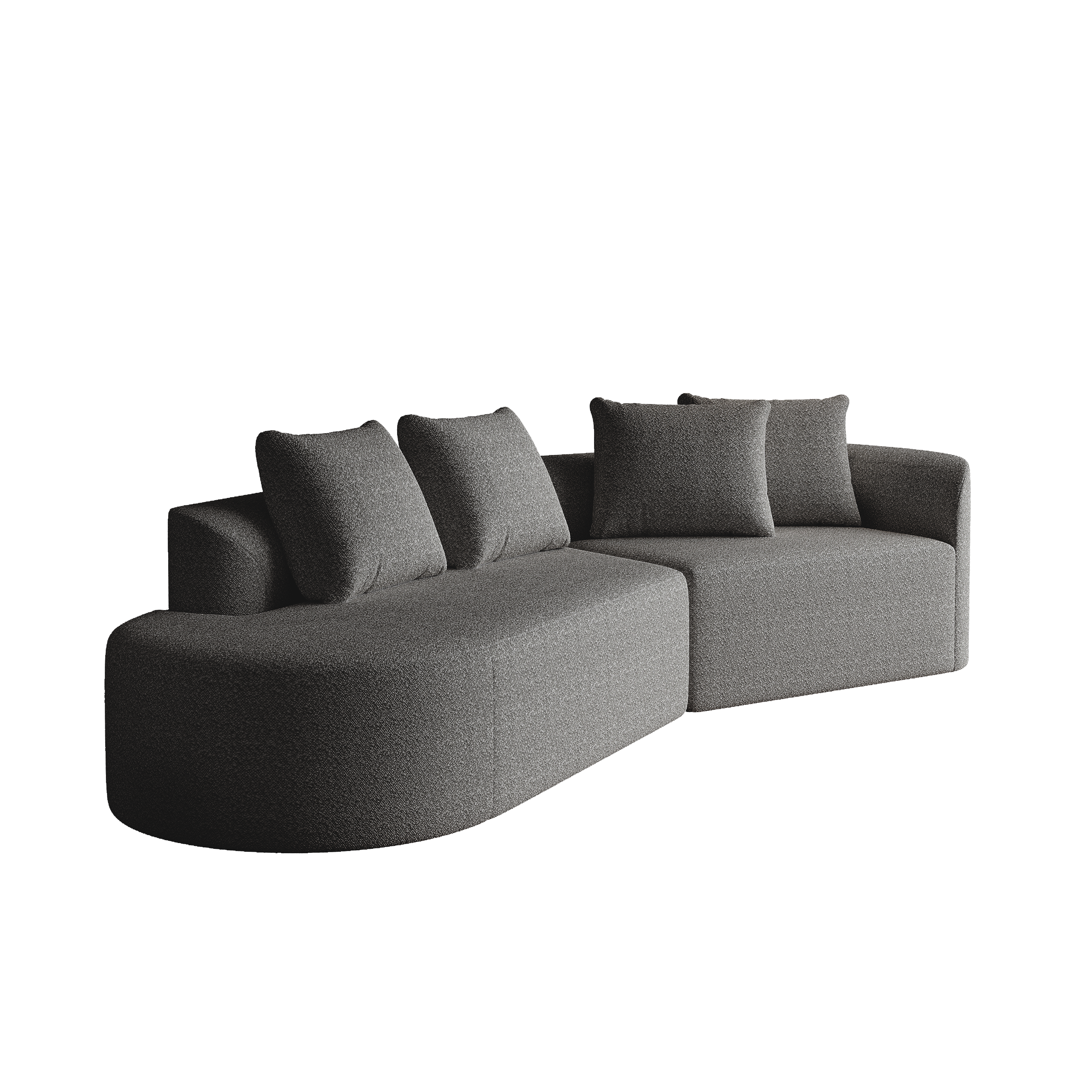 Logidon Chenille Hoekbank Grijs Fluweel XXL Modern 4-zits design