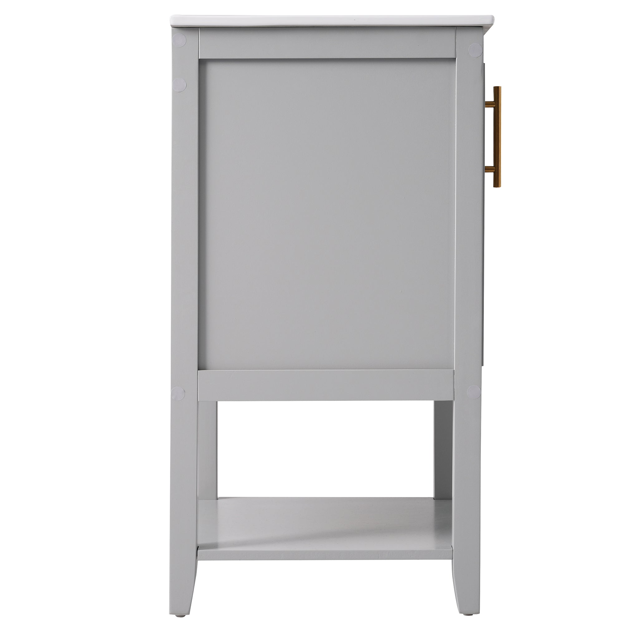 Logidon badkamermeubel 60 cm enkele wastafel met keramische wastafel lichtgrijs