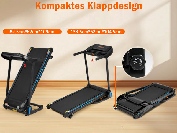 Logidon loopband voor thuis opvouwbare 14 km/u hartslagmeter