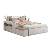 Logidon massief houten combinatiebed 140x200 cm wit met opbergruimte