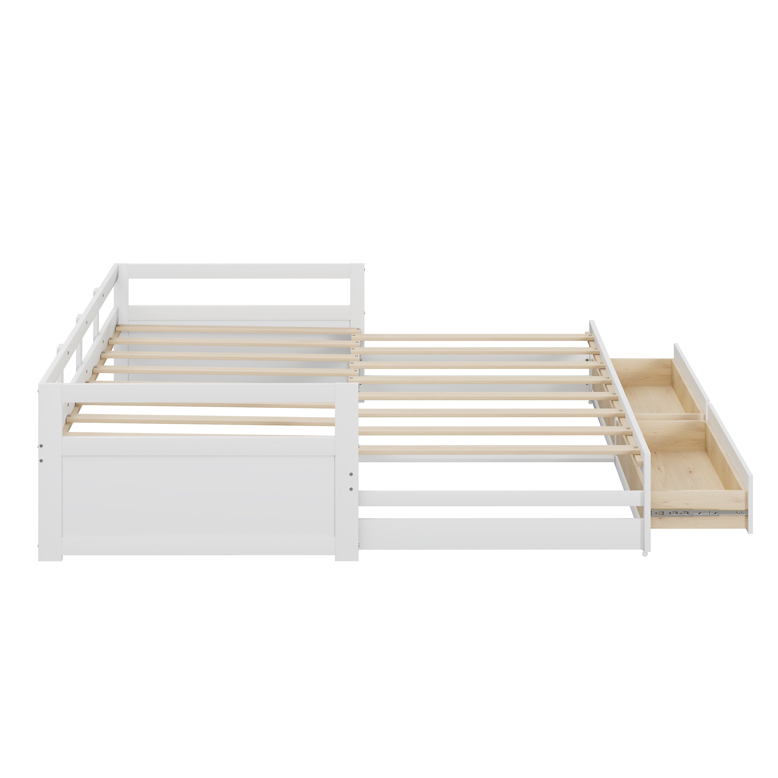 Logidon Uitschuifbare slaapbank met lades 90/180 x 200 cm wit