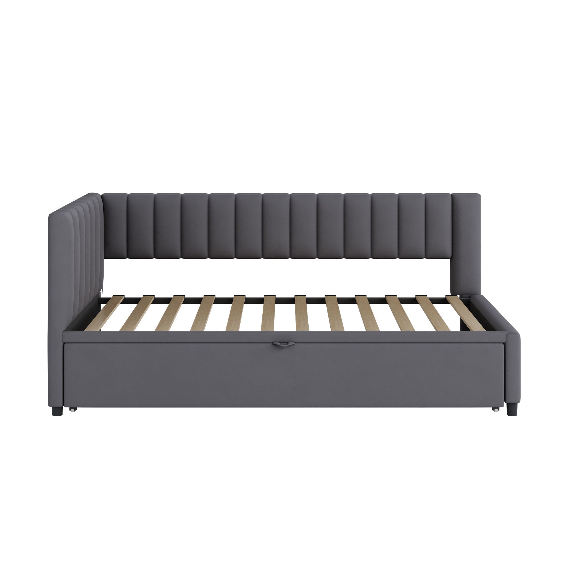 Logidon sofa bed L shape with pull-out bed 90/180x200 cm velvet gray
