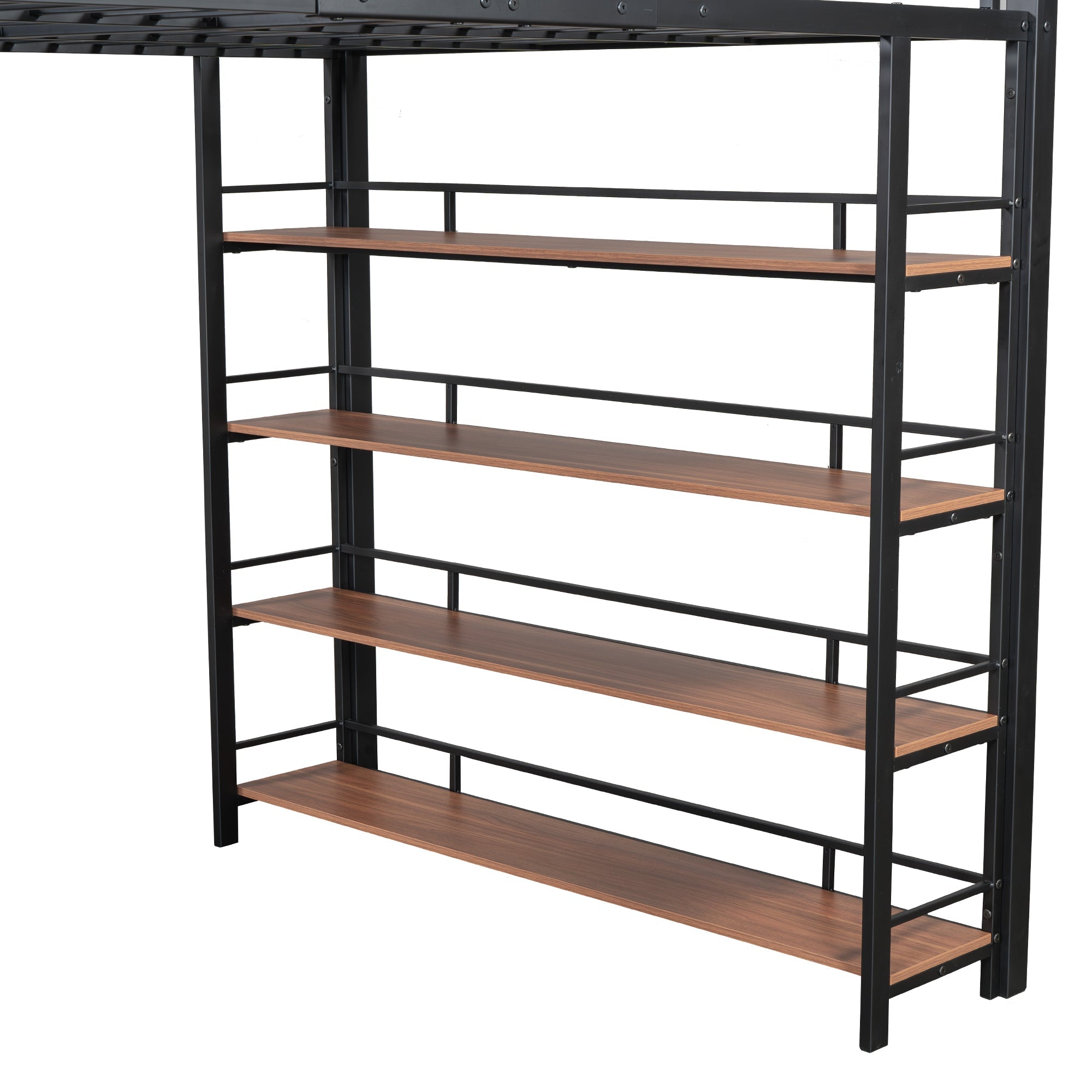 Logidon hoogslaper 140x200 met veiligheidstrap en opbergruimte zwart