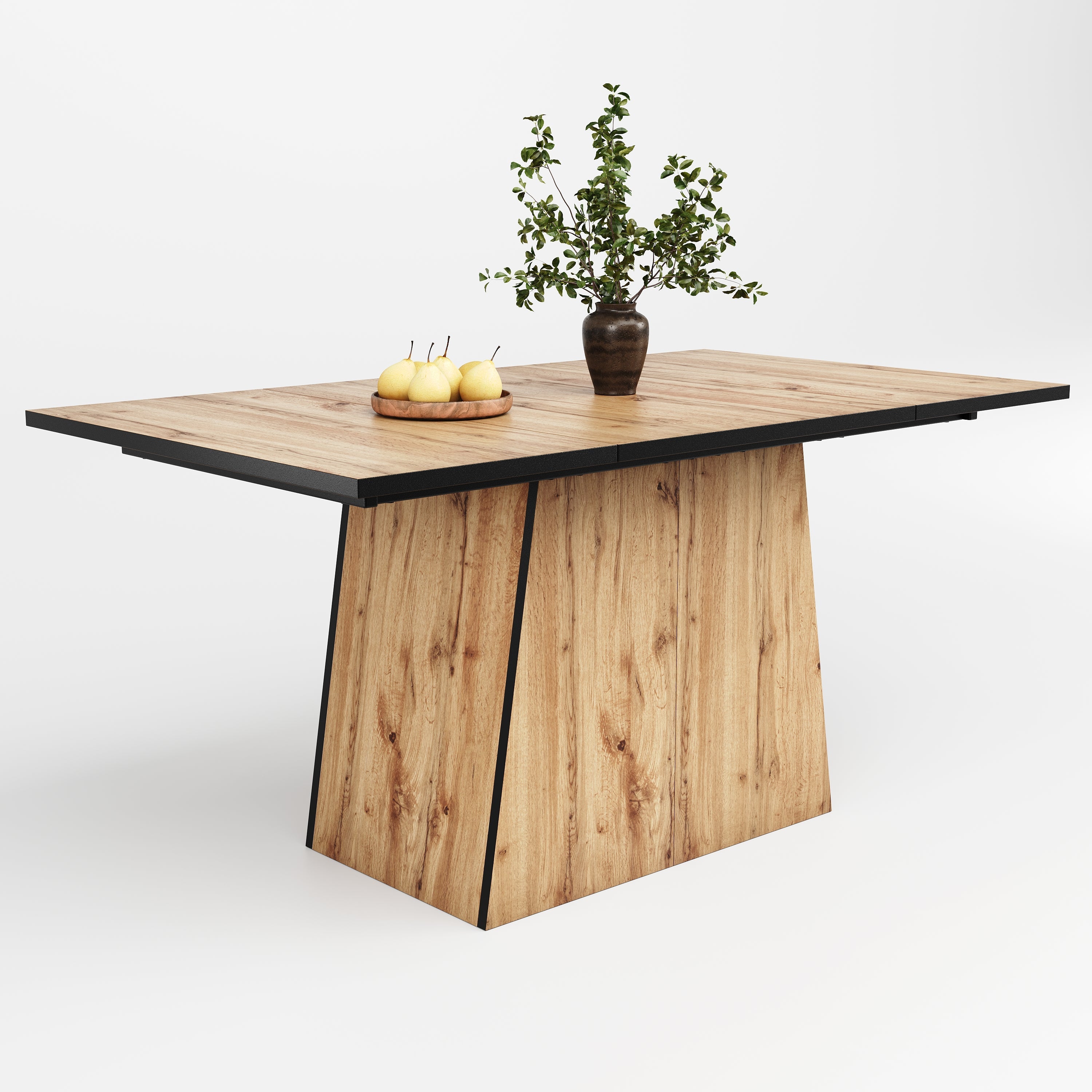 Logidon Modern dining table bistro table 138x80x75 cm MDF light brown