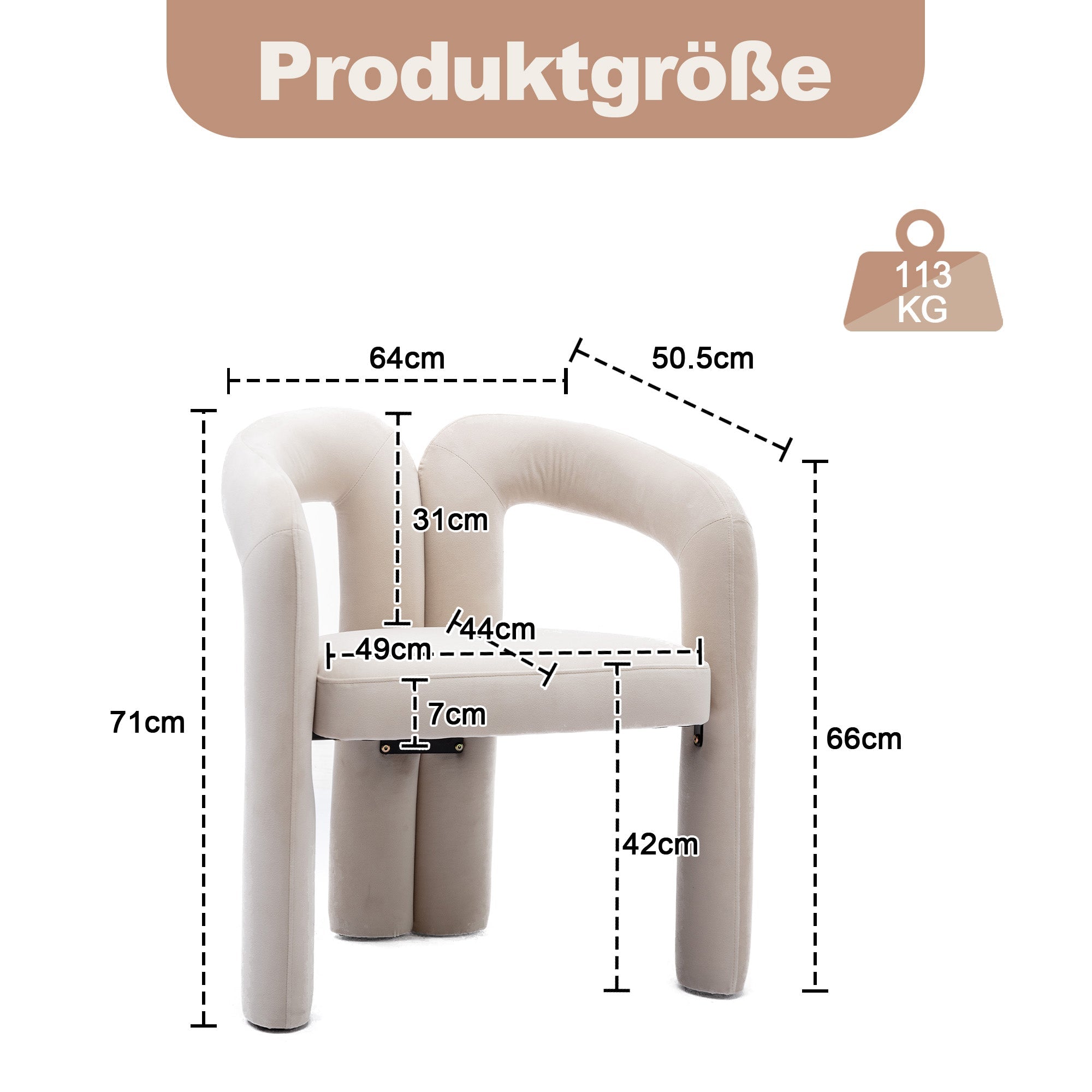 Logidon fluwelen eetkamerstoelen beige fluweel set van 2 gestoffeerd