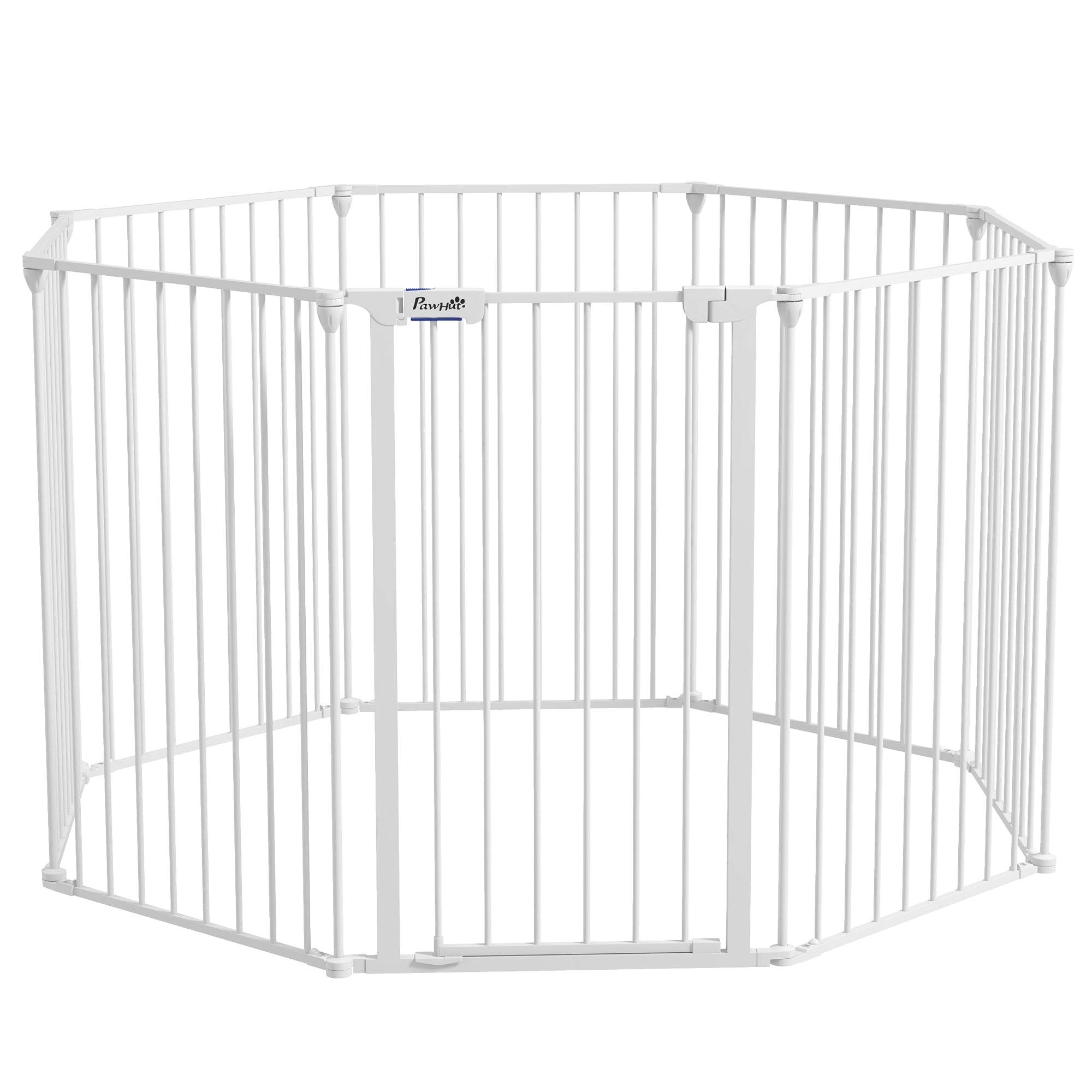 Logidon Puppybox 90 cm Hoog Wit Opvouwbaar 8 Panelen Sluithulp