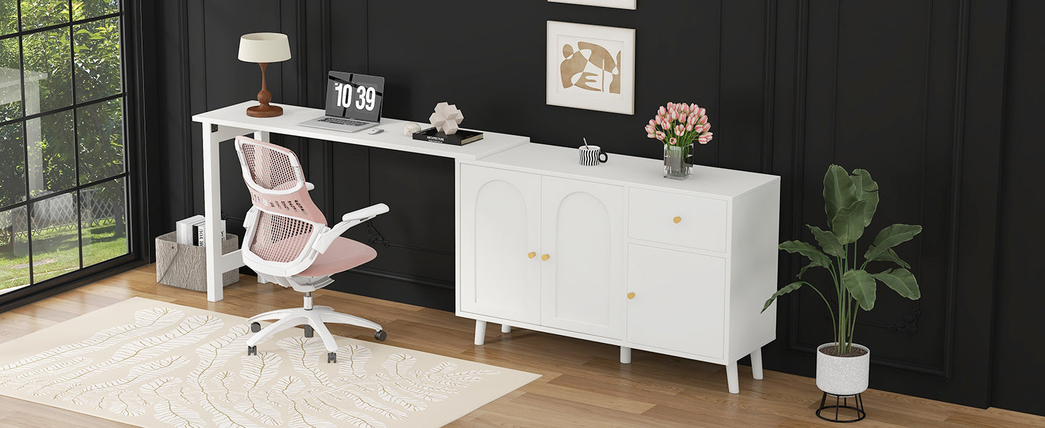 Logidon 2 in 1 bureaudressoir wit 120x40x74,5 cm 360 graden