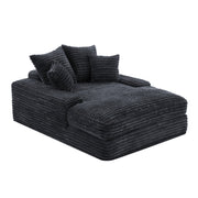 Logidon Luxe Cord Sofa Multifunctionele Slaapbank 4 Kussens Grijs