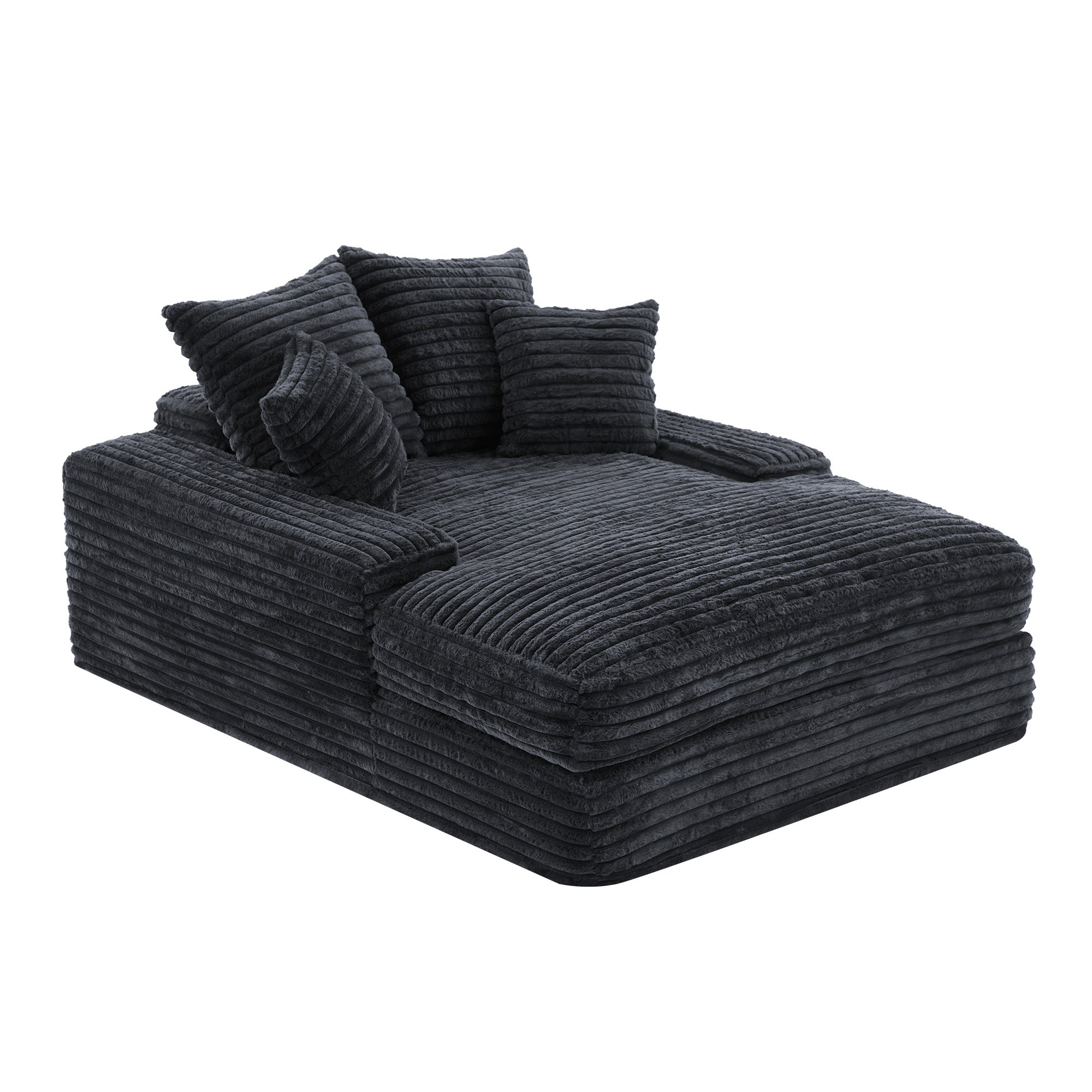 Logidon Luxe Cord Sofa Multifunctionele Slaapbank 4 Kussens Grijs