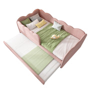 Logidon gestoffeerd dagbed 90x190 roze met uitschuifbaar bed