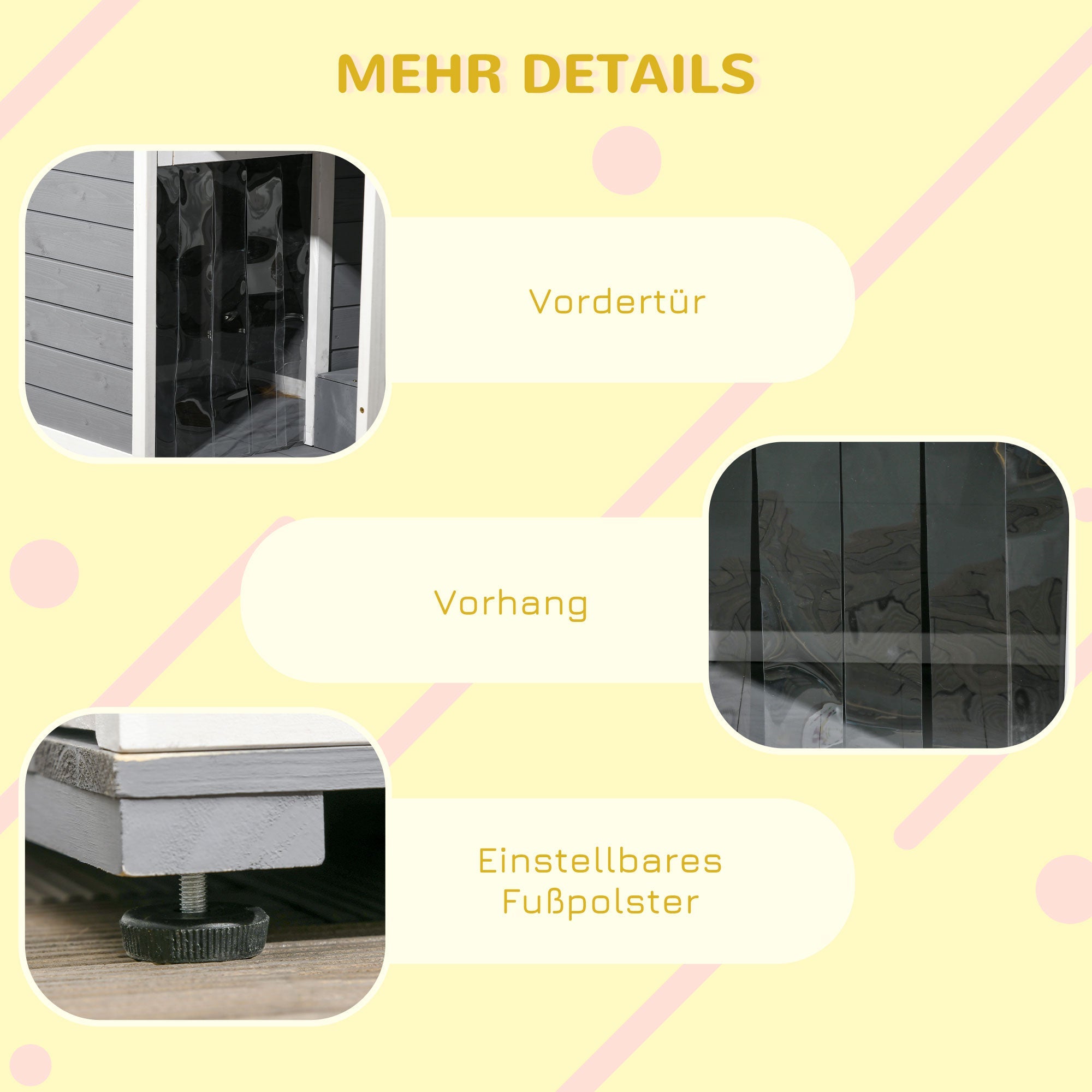 Logidon Dog Kennel With Terrace Made Of Wood Black 103x62x60-66 cm