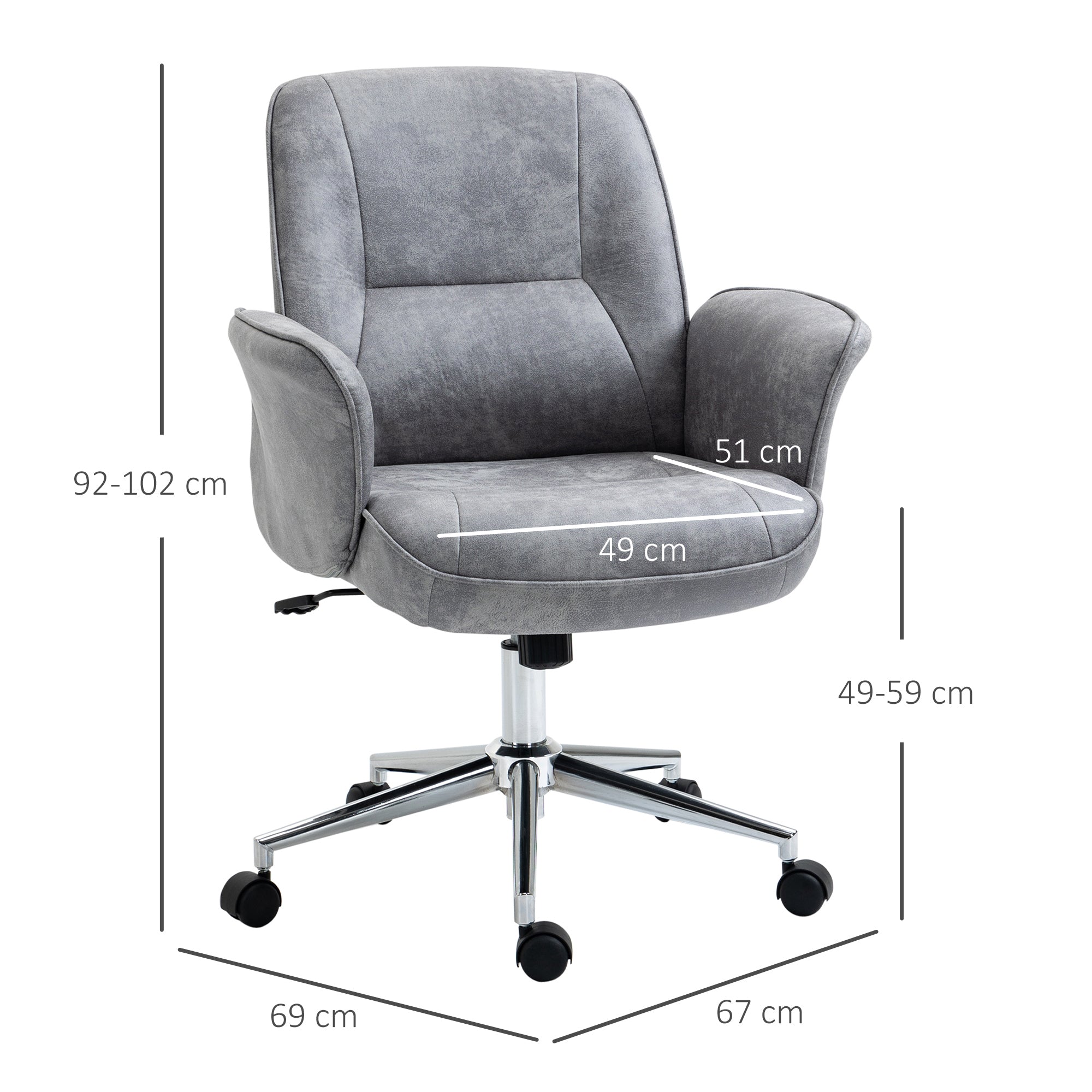Logidon Vinsetto XXL Bureaustoel Ergonomische stoel Lichtgrijs