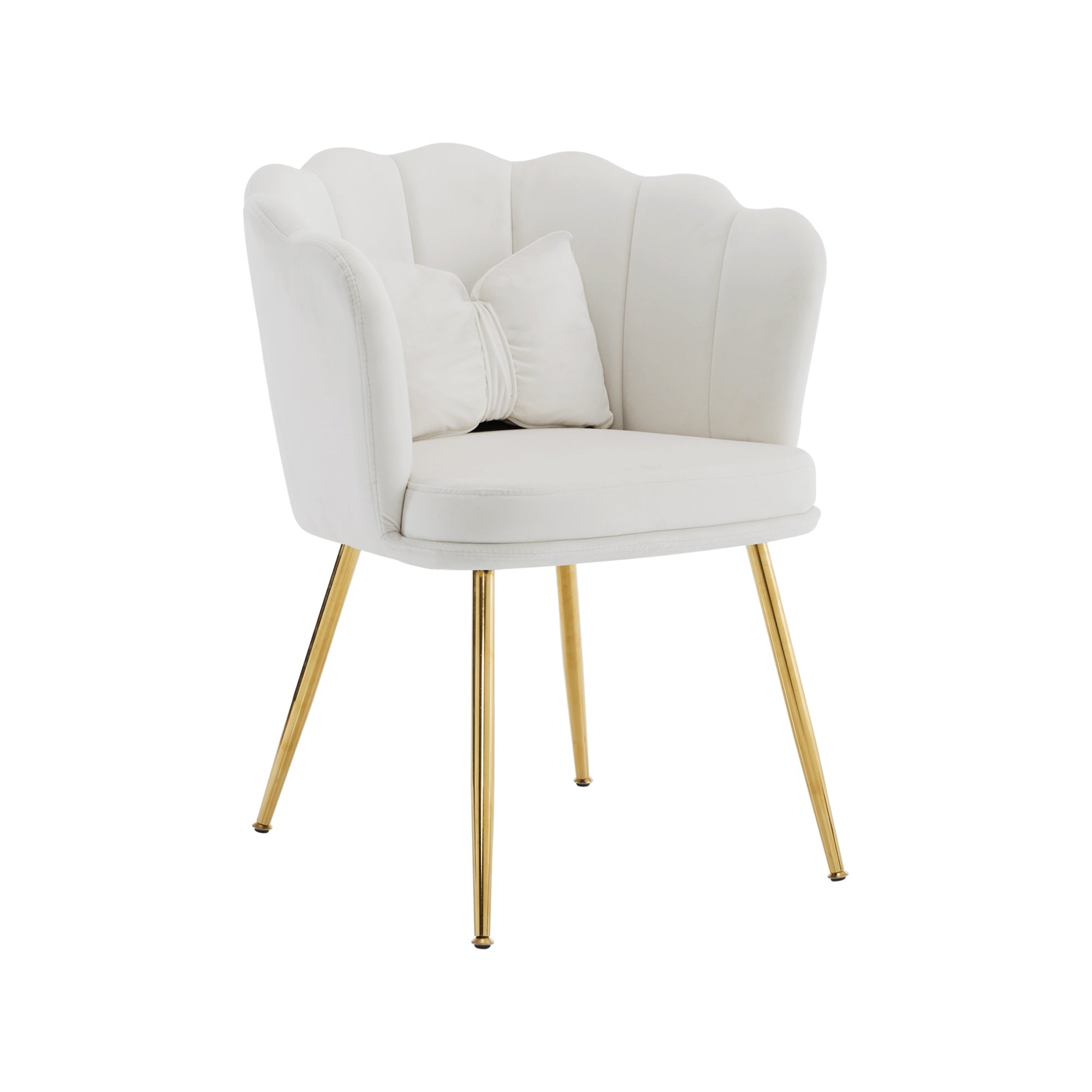 Logidon Moderne Fluwelen Fauteuil Beige Met Gouden Poten