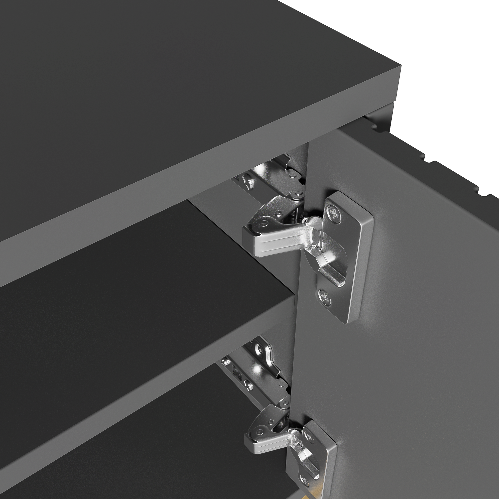 Logidon TV-meubel 170 cm Grijs Zwart met Gouden Accenten en Lades