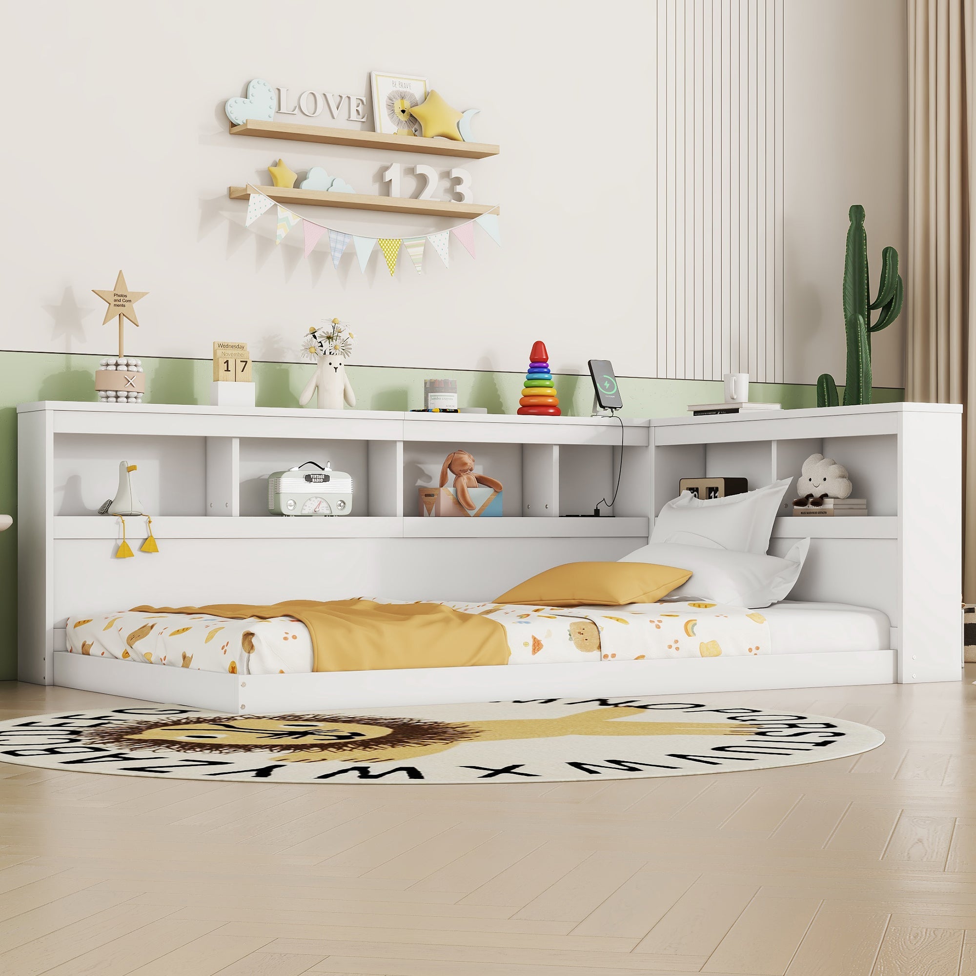 Logidon daybed 90x200 slaapbank lattenbodem stopcontact USB wit