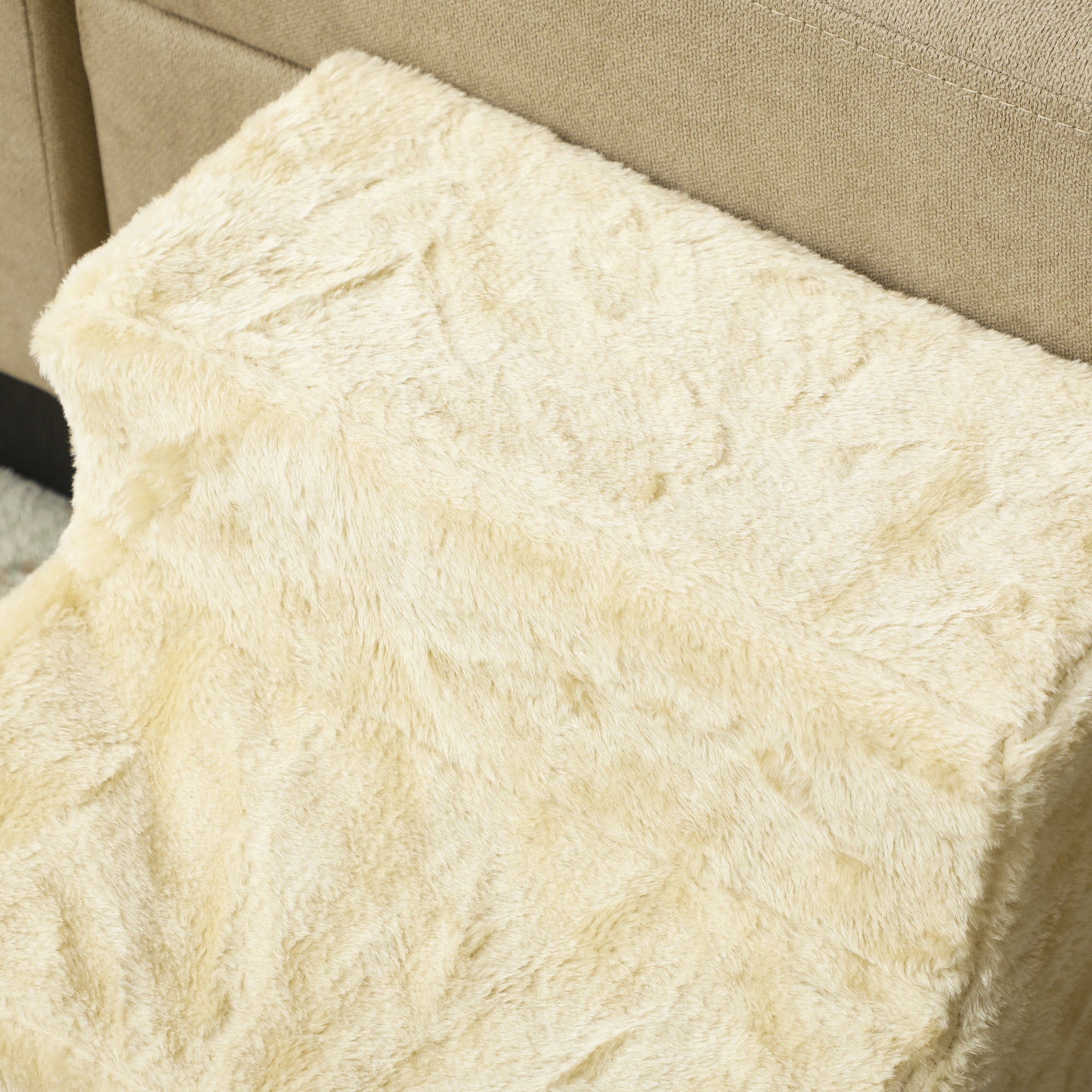 Logidon PawHut hondentrap 3-trede 35 cm pluche look beige