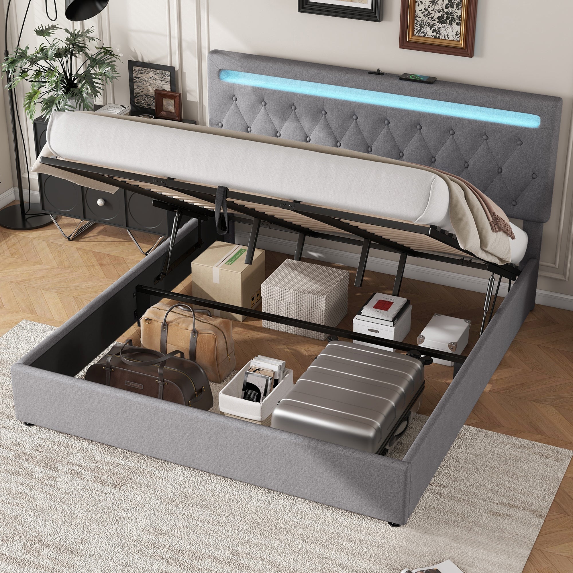 Logidon 180x200cm vlakbed met hydraulisch hefmechanisme LED