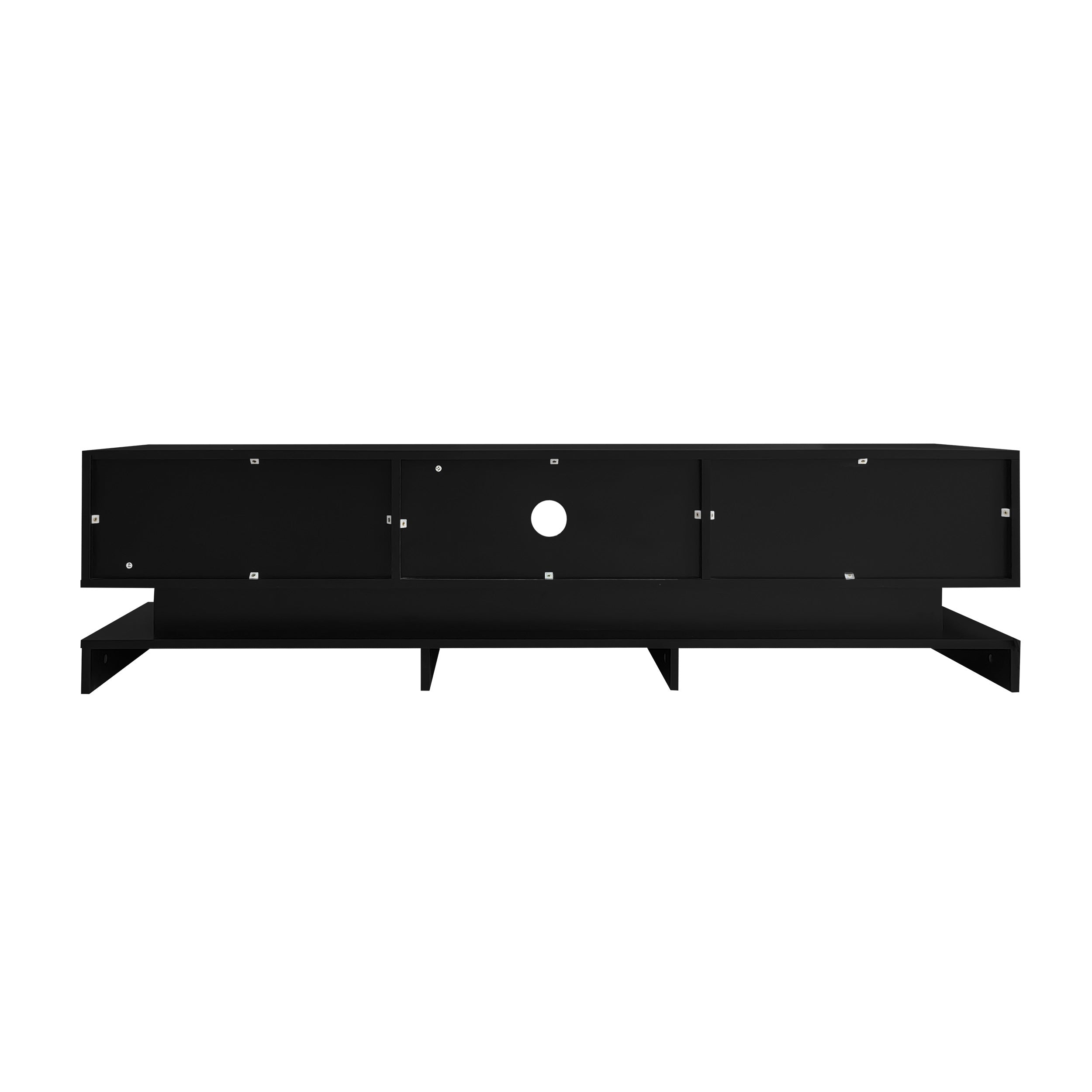 Logidon Zwart Hoogglans TV-meubel 160 CM Met LED 2 Laden