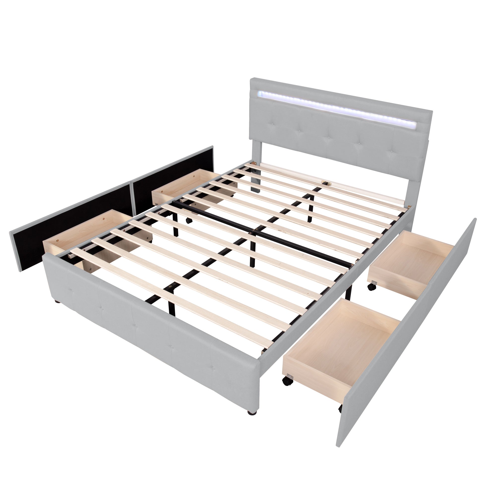 Logidon gestoffeerd bed 140x200 cm met LED hoofdbord en bedkast