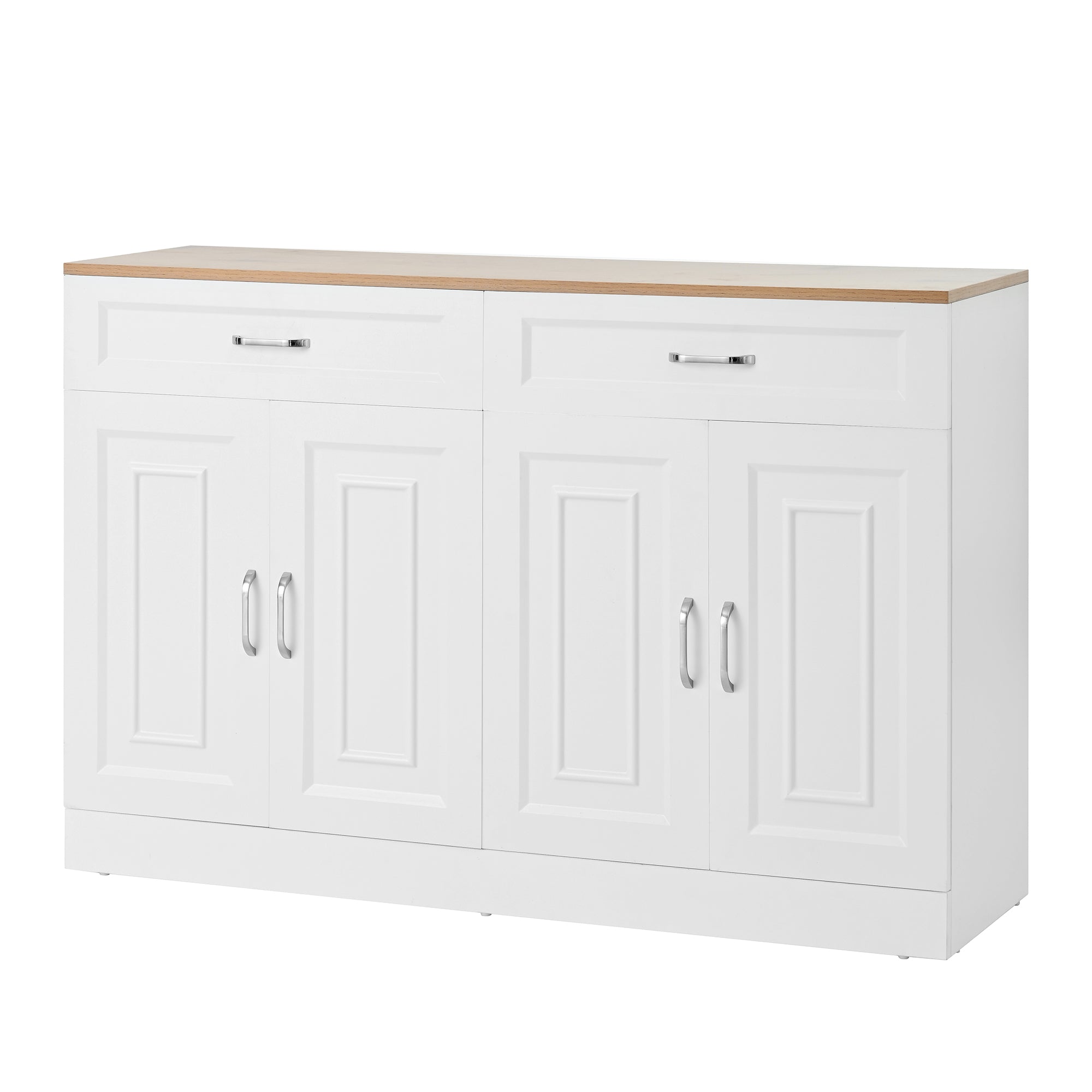Logidon dressoir 120 cm wit houtlook met 4 deuren en 2 lades