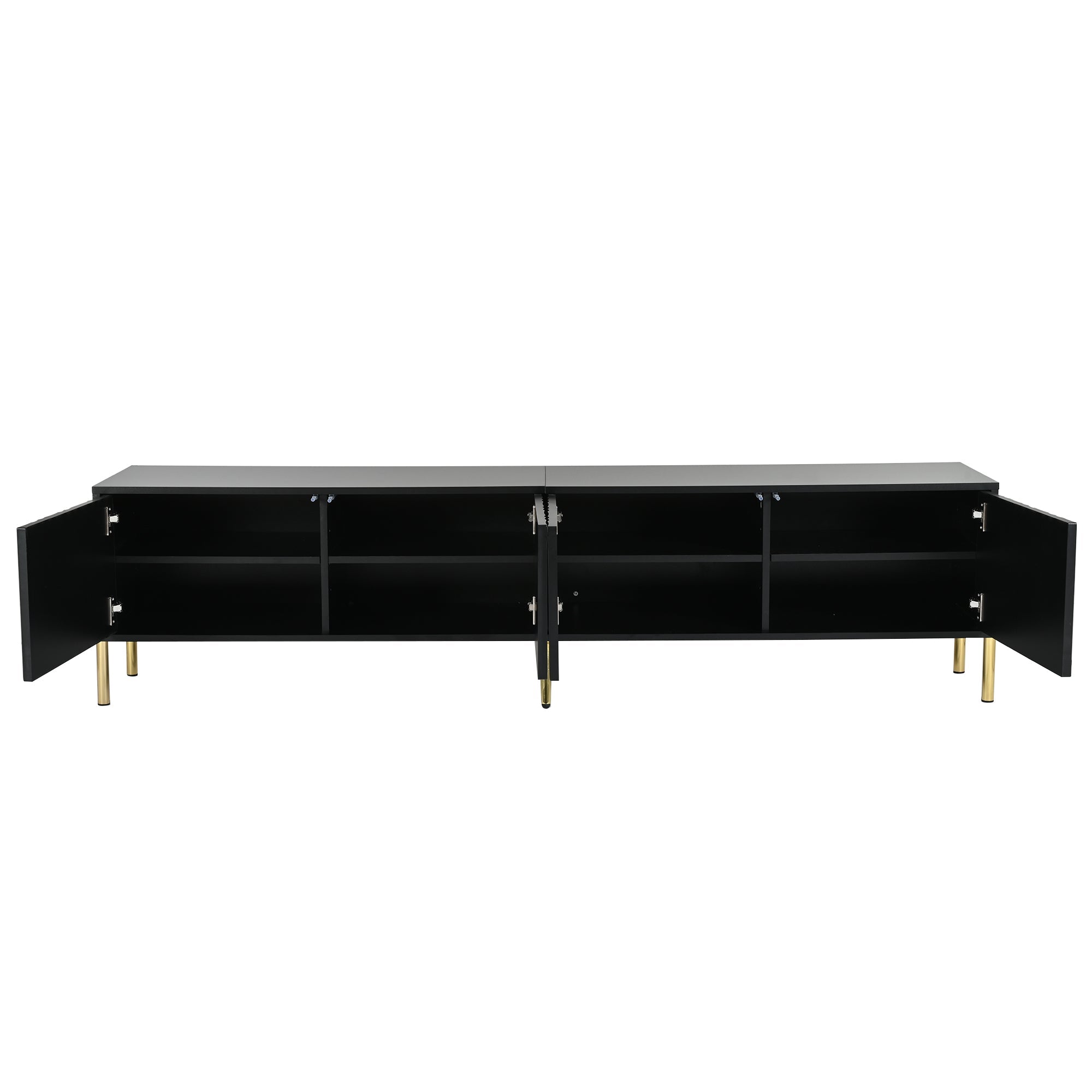 Logidon Zwart TV-meubel met Gouden Tafelpoten 190 cm