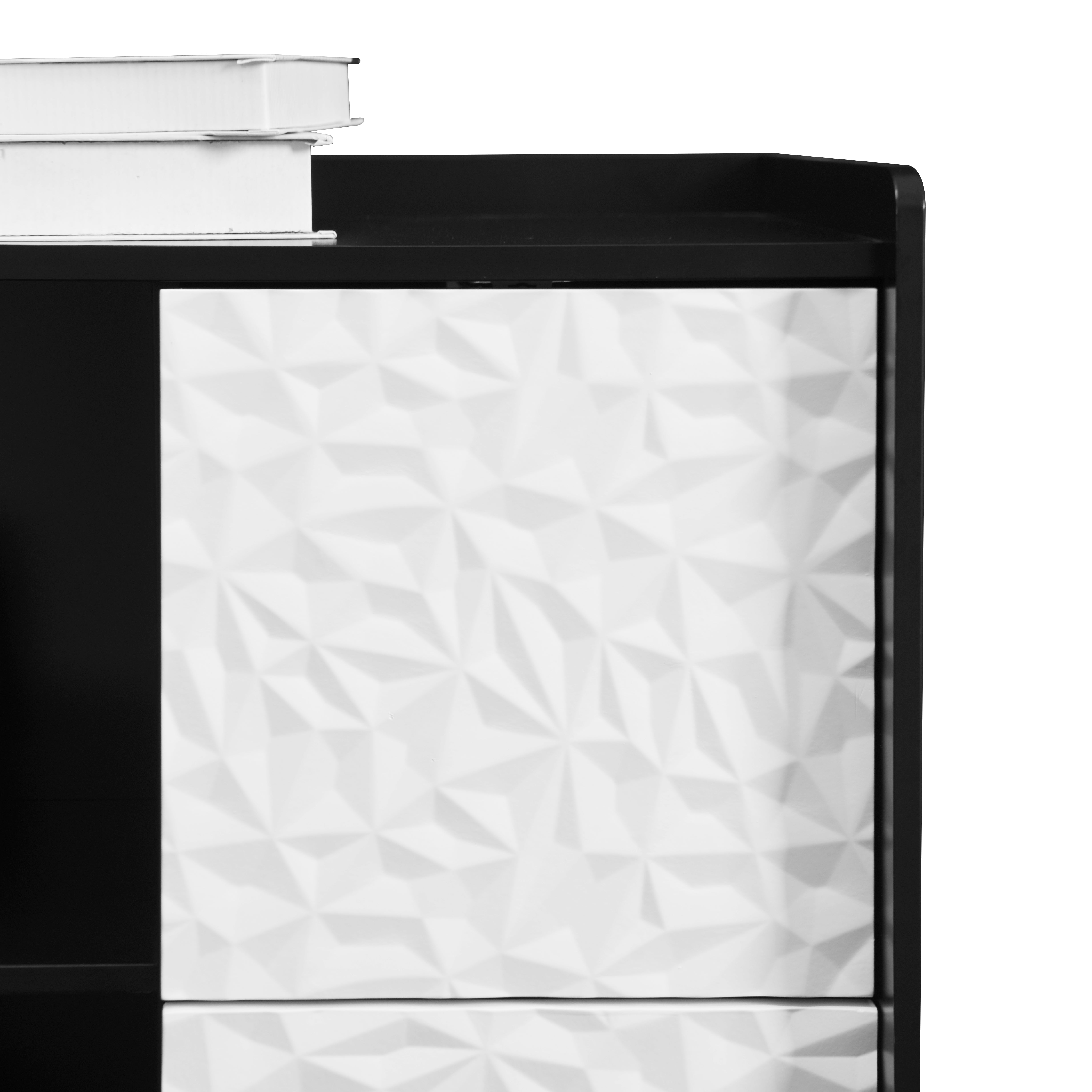 Logidon Dressoir Buffetkast 90 cm Blauw Wit Geometrische Fronten