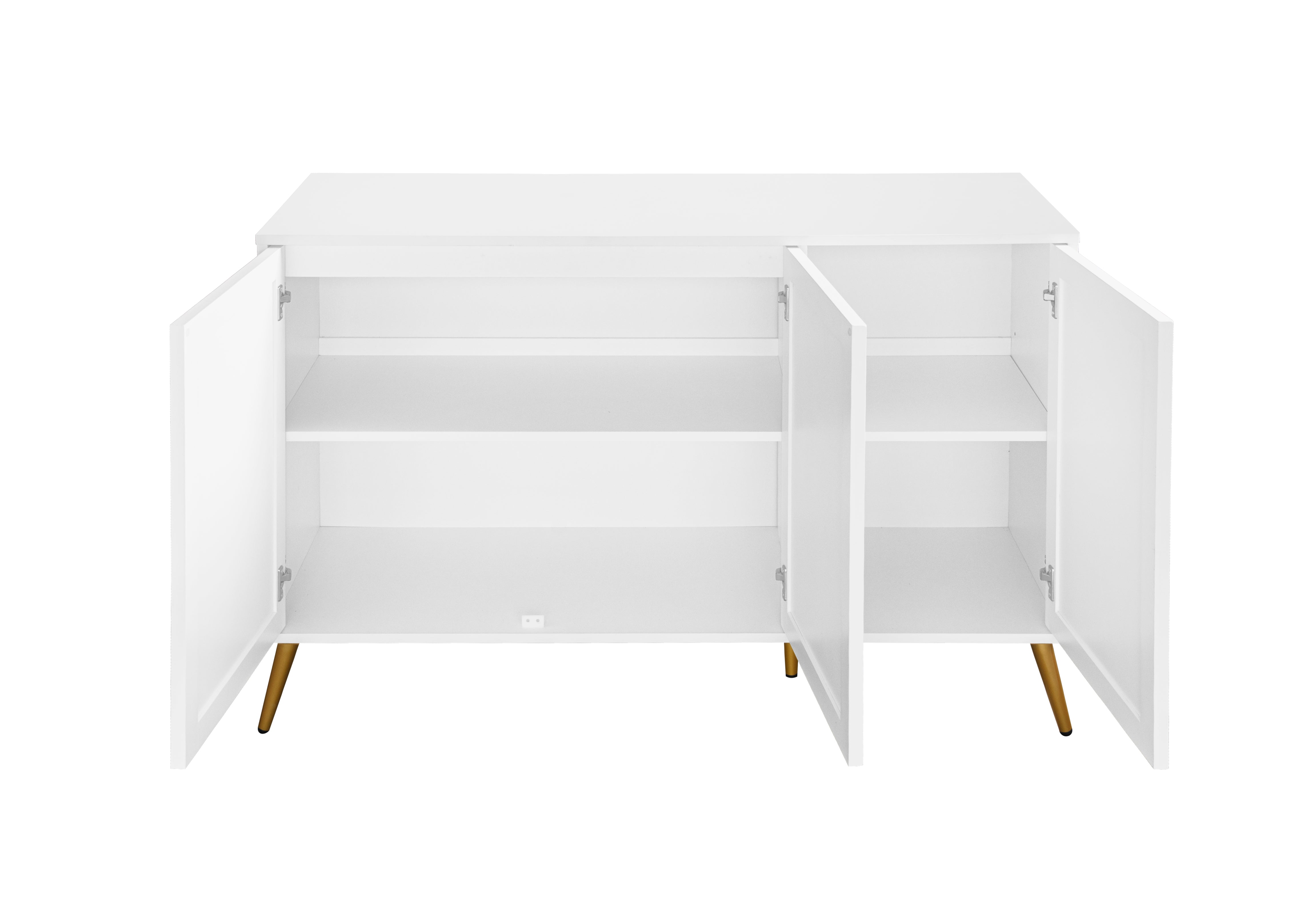 Logidon dressoir 3 deuren wit met 3D-snijpatroon en gouden poten